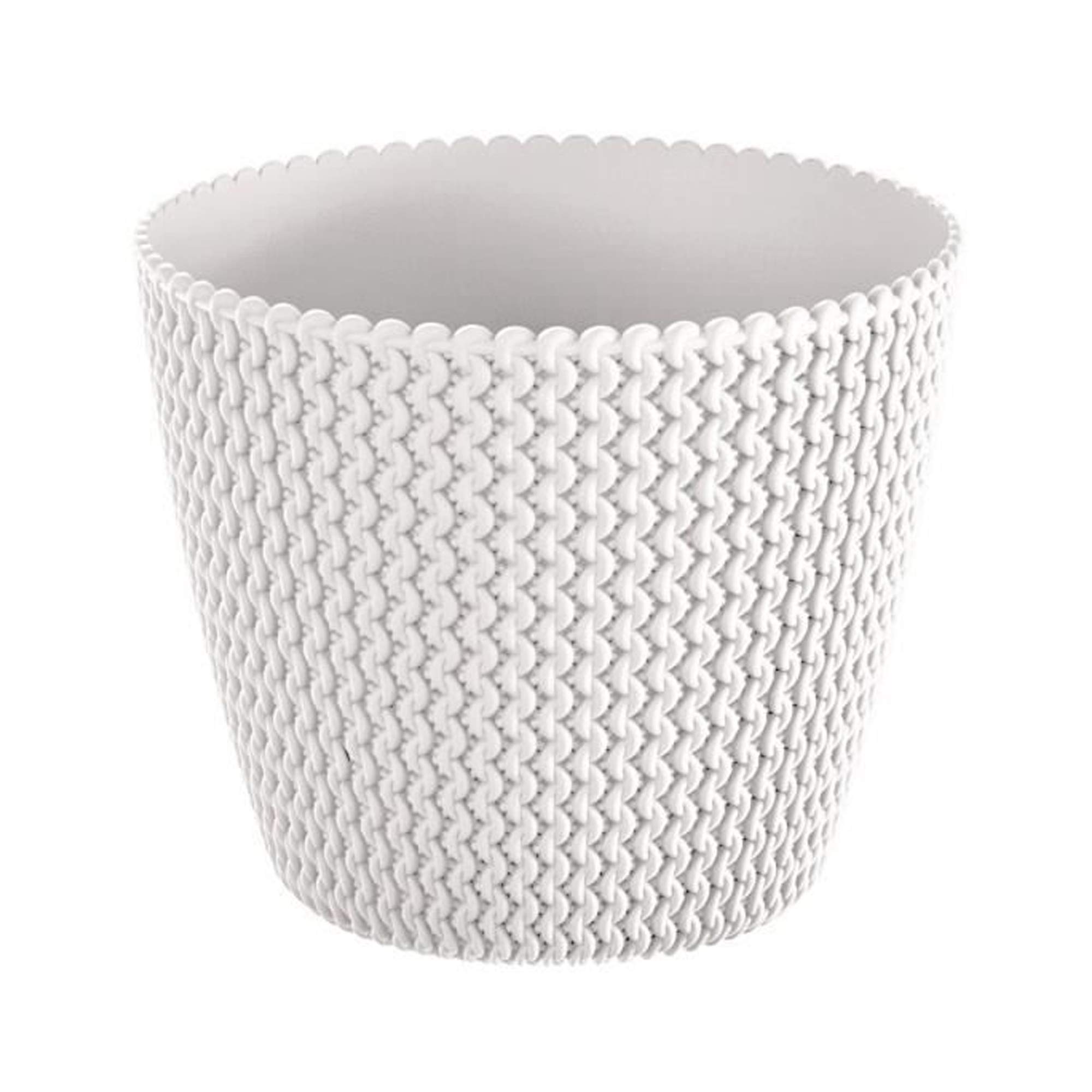 White 18.6L Round Plastic Flower Pot - 34.1 x 28.9 cm (13.4 x 11.4 inches) - Durable Prosper SPLOFY Planter for Indoor/Outdoor Plants, Gardening & Home Decor