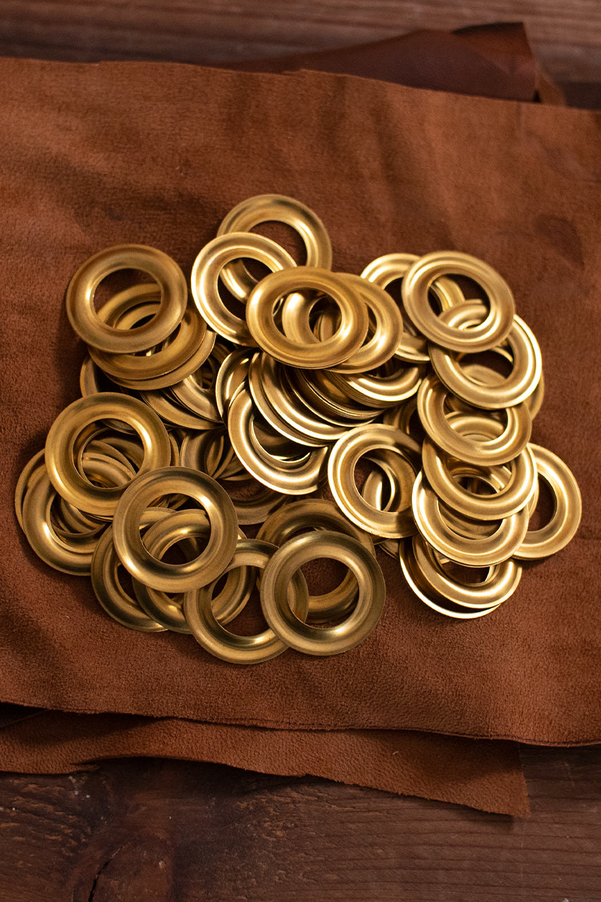 16.5mm Eyelet Ring - 1.4mm Thickness - 30mm Length - Solid Brass Hardware for Leather Craft, DIY Projects & Costume Accessories