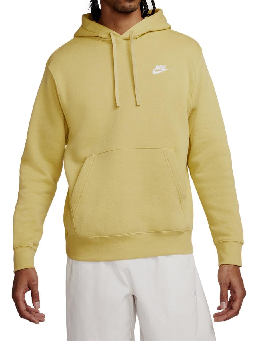 Nike Men's Hoodie Sweatshirt - Lightweight Fleece Pullover with Pouch Pocket | Casual Streetwear for Gym, Running & Everyday Comfort