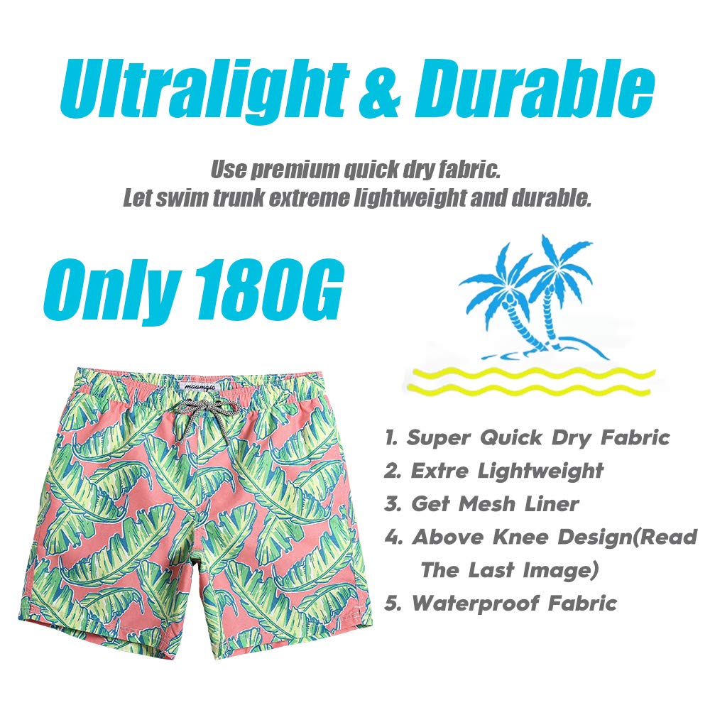 Maamgic Men's Slim Fit Swim Shorts - 7 Inch Quick Dry Swim Trunks for Beach, Pool & Water Sports | Comfortable & Stylish Swimwear