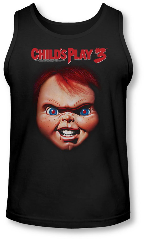 Child's Play 3 Chucky Horror Movie Men's Tank Top - Vintage Horror Fan Gift & Costume for Halloween Cosplay