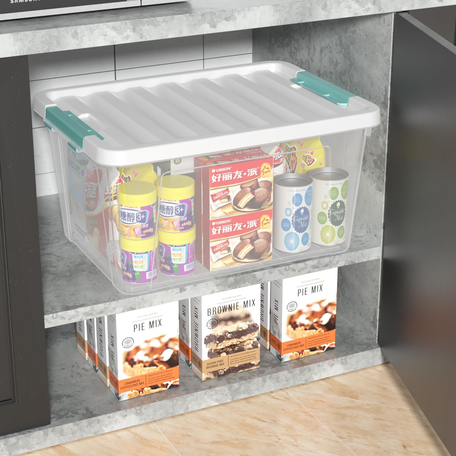 4-Pack 35 Quart Clear Plastic Storage Bins with Latching Lids - Large Airtight Organizer for Home, Office, Closet & Toy Storage - Perfect for Moving, Holiday Decorations & Seasonal Items