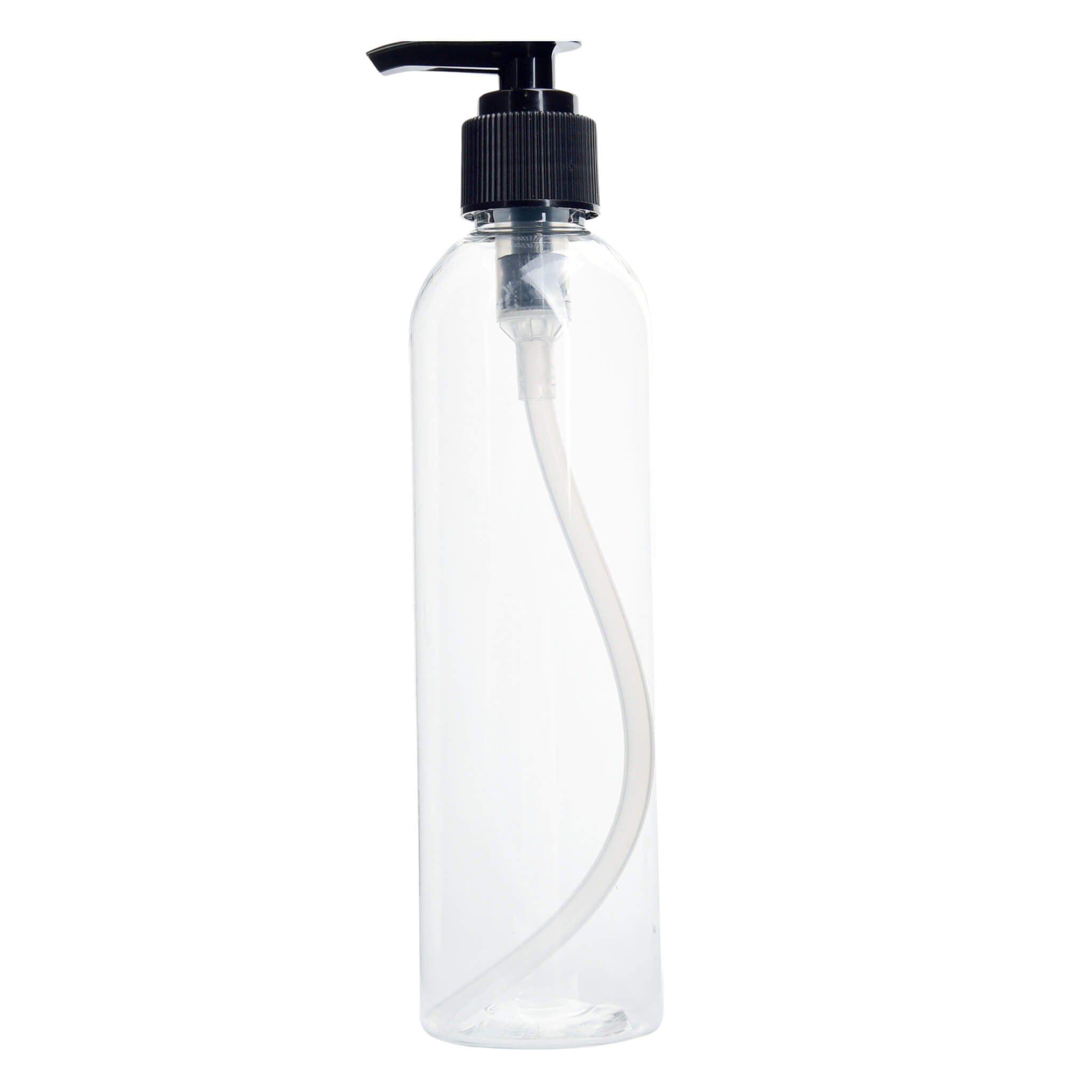 Clear Plastic Bottle with Black Treatment Pump - Refillable Cosmetic Container for Lotions, Serums & Essential Oils - Perfect for Skincare, Travel & Salon Use