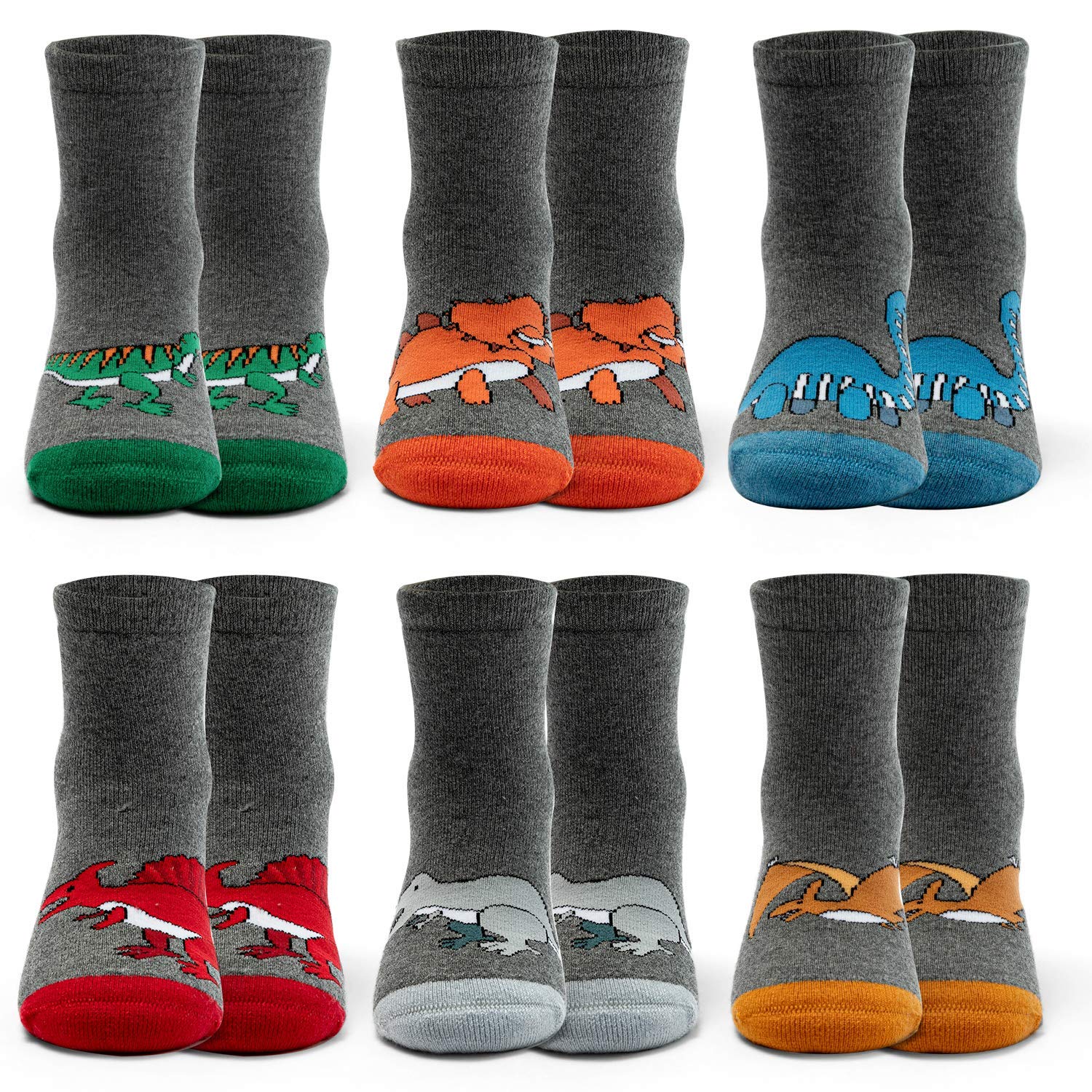 Boys Wool Socks 6-Pack - Kids Winter Warm Thermal Crew Socks for Boys - Soft & Cozy Cold Weather Socks for School, Outdoor Play & Snow Activities