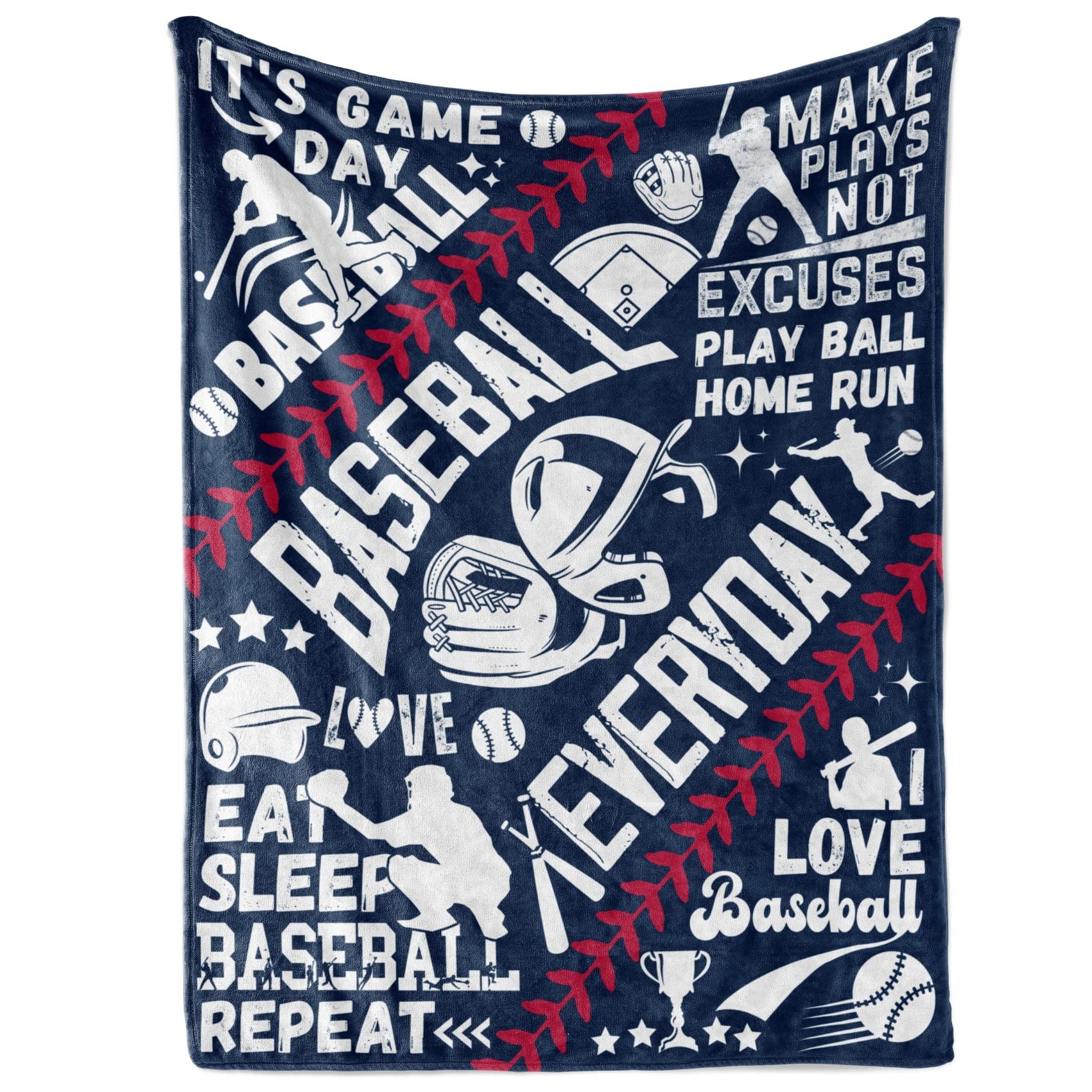 **Baseball Blanket for Boys & Adults - Soft Throw Blanket for Baseball Fans, Kids, Teens - 65