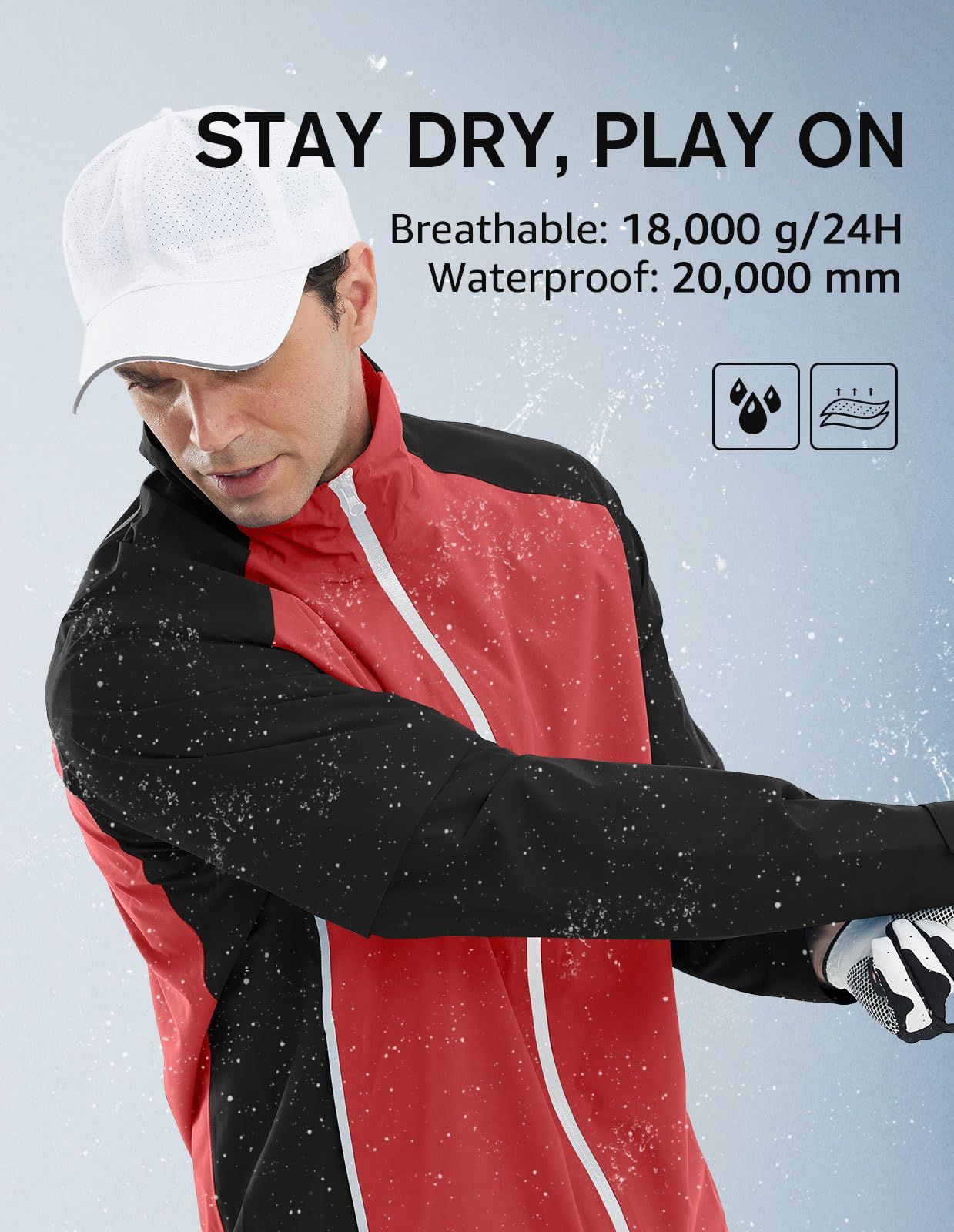 Waterproof Golf Rain Suits for Men - All-Weather Performance Jacket & Pants Set for Golf, Hiking & Outdoor Sports - Stay Dry in Heavy Rain