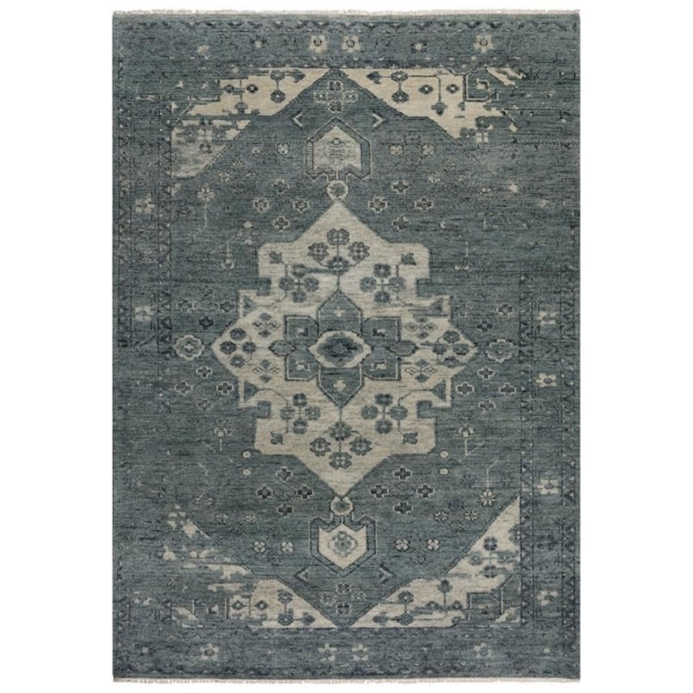 Alora Abby 8x10 Hand Knotted Blue Rug for Living Room Decor