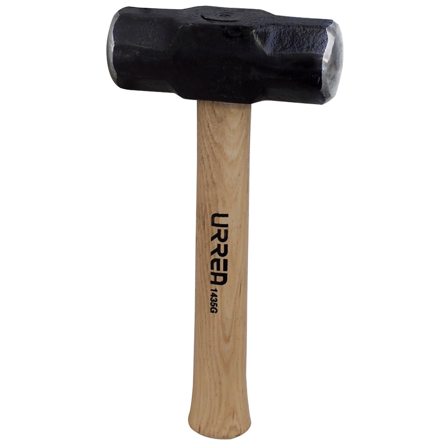 URREA 3-Pound Steel Head Sledge Hammer with Forged Striking Head & Hickory Wood Handle - Heavy Duty Drilling Hammer (1434G) - Perfect for Construction, Demolition, and Metalworking Projects