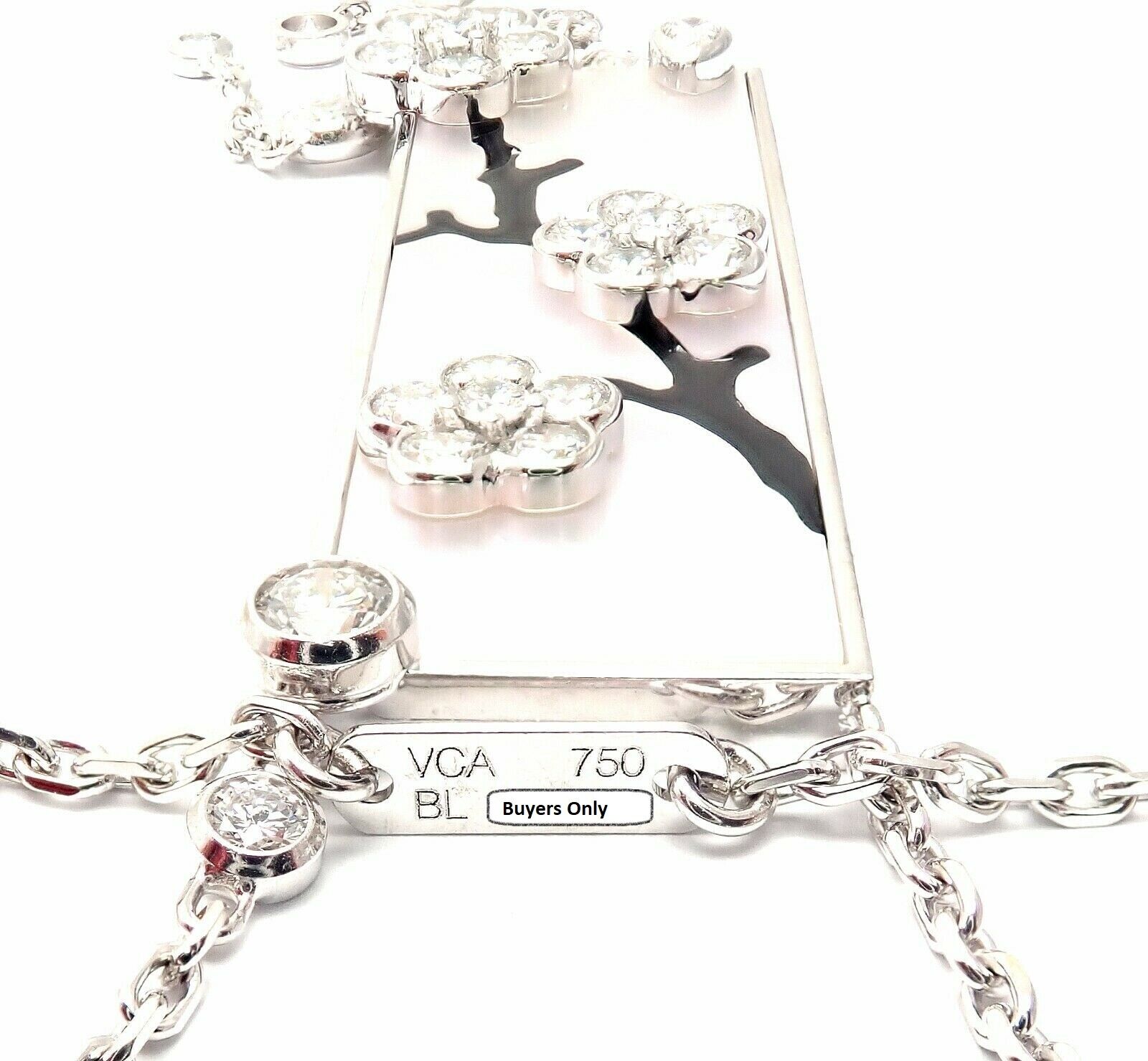 Authentic Van Cleef & Arpels Miroir Des Eaux 18k Gold Diamond Mother of Pearl Necklace - Luxury Jewelry Gift for Women, Perfect for Weddings & Special Occasions