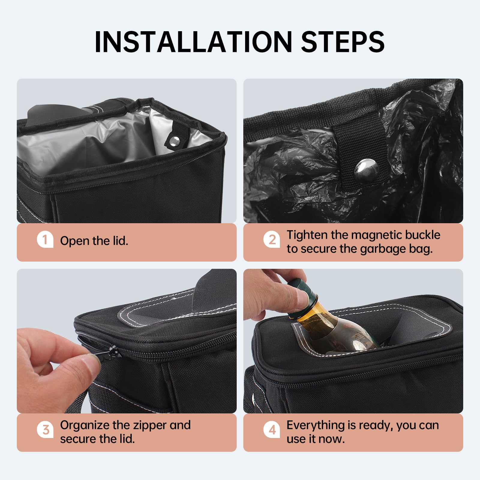 75-Pack Car Trash Can Bags - Leakproof Auto Garbage Bins for Sedan, SUV, Truck | Perfect for Road Trips, Commuting & Family Travel