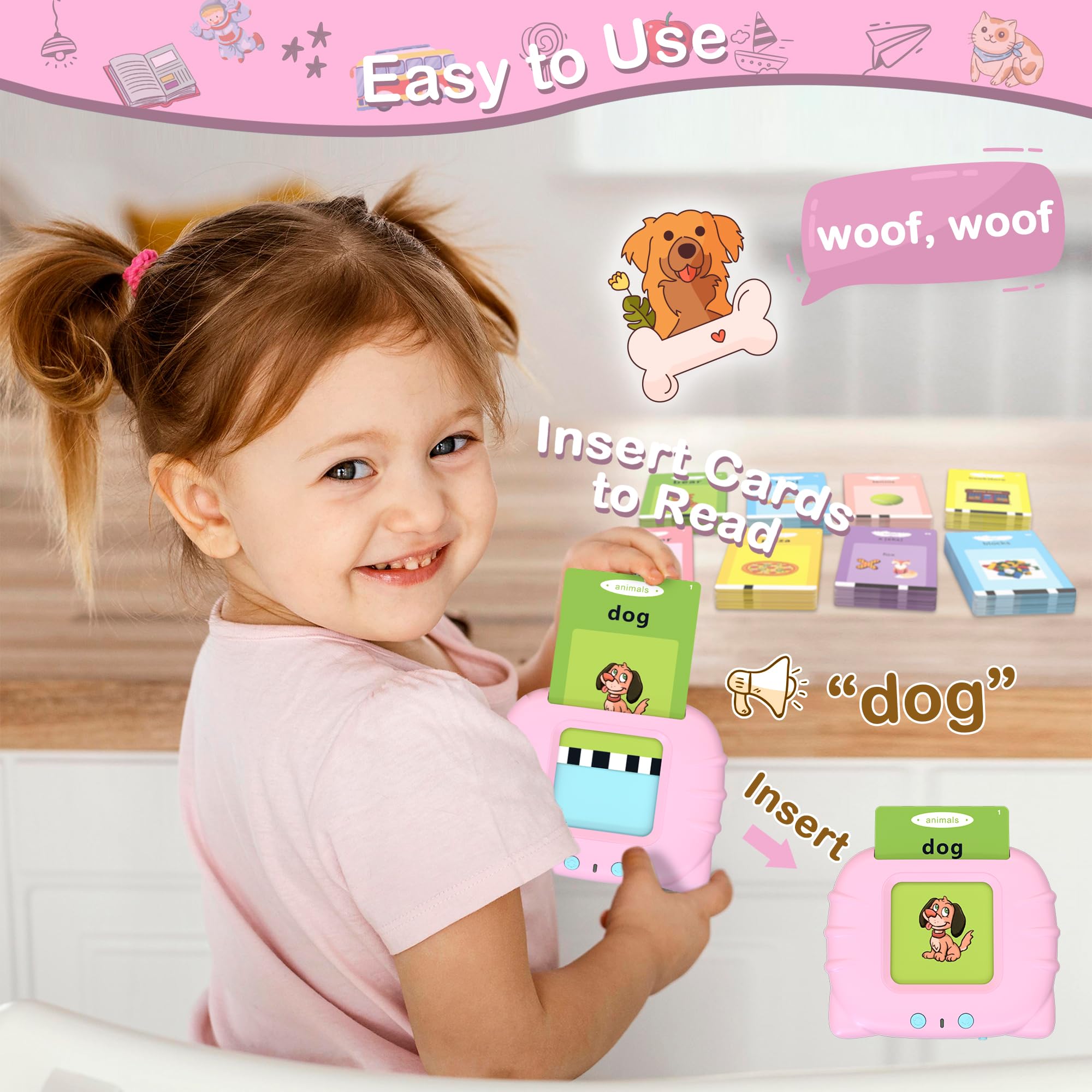 384 Words Pocket Speech for Toddlers - Educational Talking Flash Cards, Montessori Sensory Toys for 1-5 Year Old Girls & Boys | Perfect Birthday Gift & Autism Learning Toy for Preschool Kids | Enhance Early Vocabulary & Speech Development at Home or Classroom