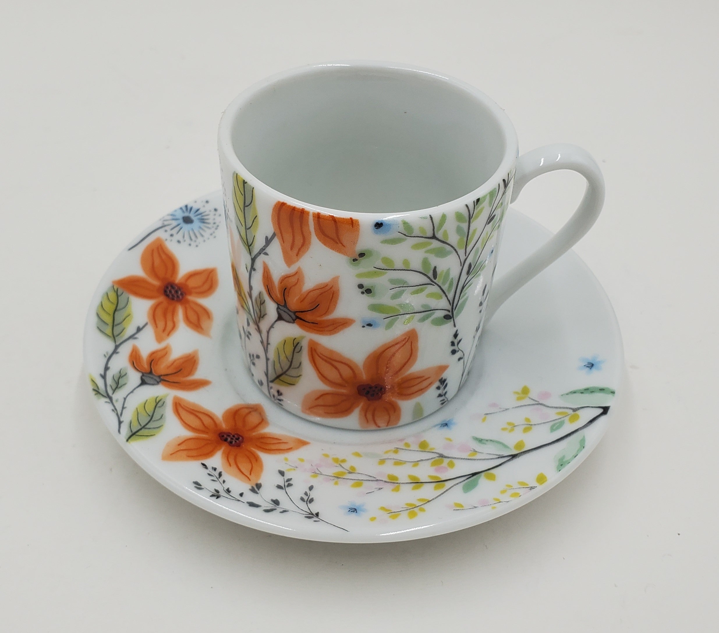 12-Piece Floral Coffee Set - Elegant Porcelain Tea Cups & Saucers for Home, Office, or Gift - Perfect for Afternoon Tea, Entertaining Guests, and Special Occasions