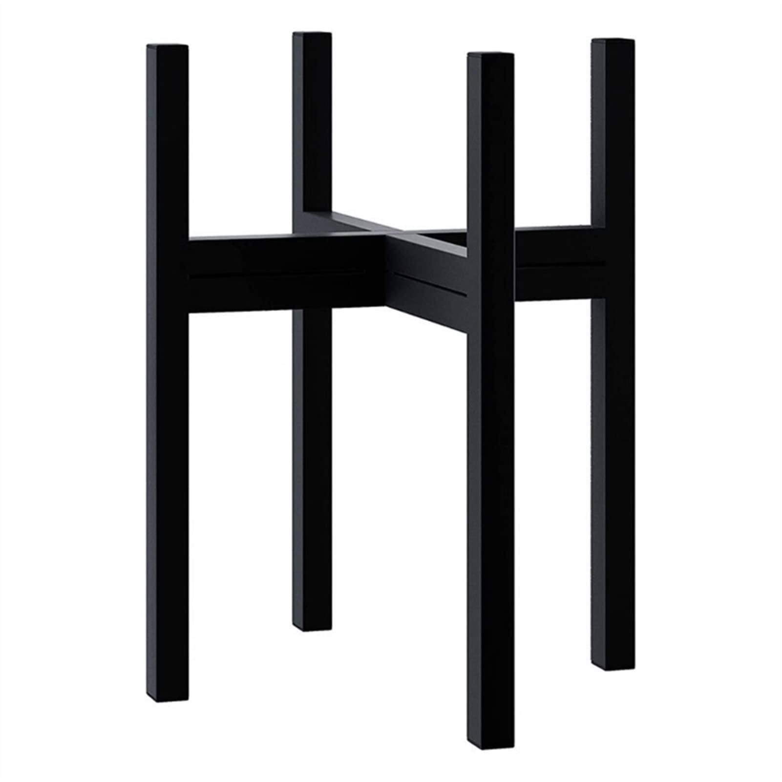 Adjustable Height Wrought Iron Plant Stand for Indoor & Outdoor Use - Floor Standing Flower Pot Holder, Balcony Plant Rack, Cross Design for Home Decor, Garden, Living Room, Office