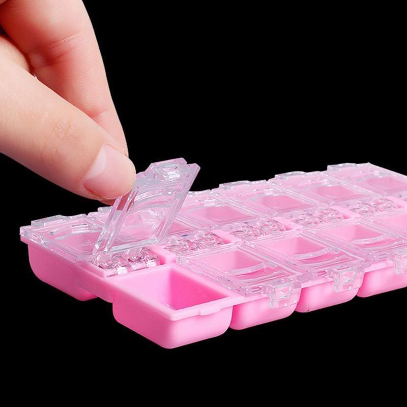12 Grid Empty Nail Art Storage Tray - Organize Polish, Gems & Tools | Perfect for Salon, Home & Travel Nail Care
