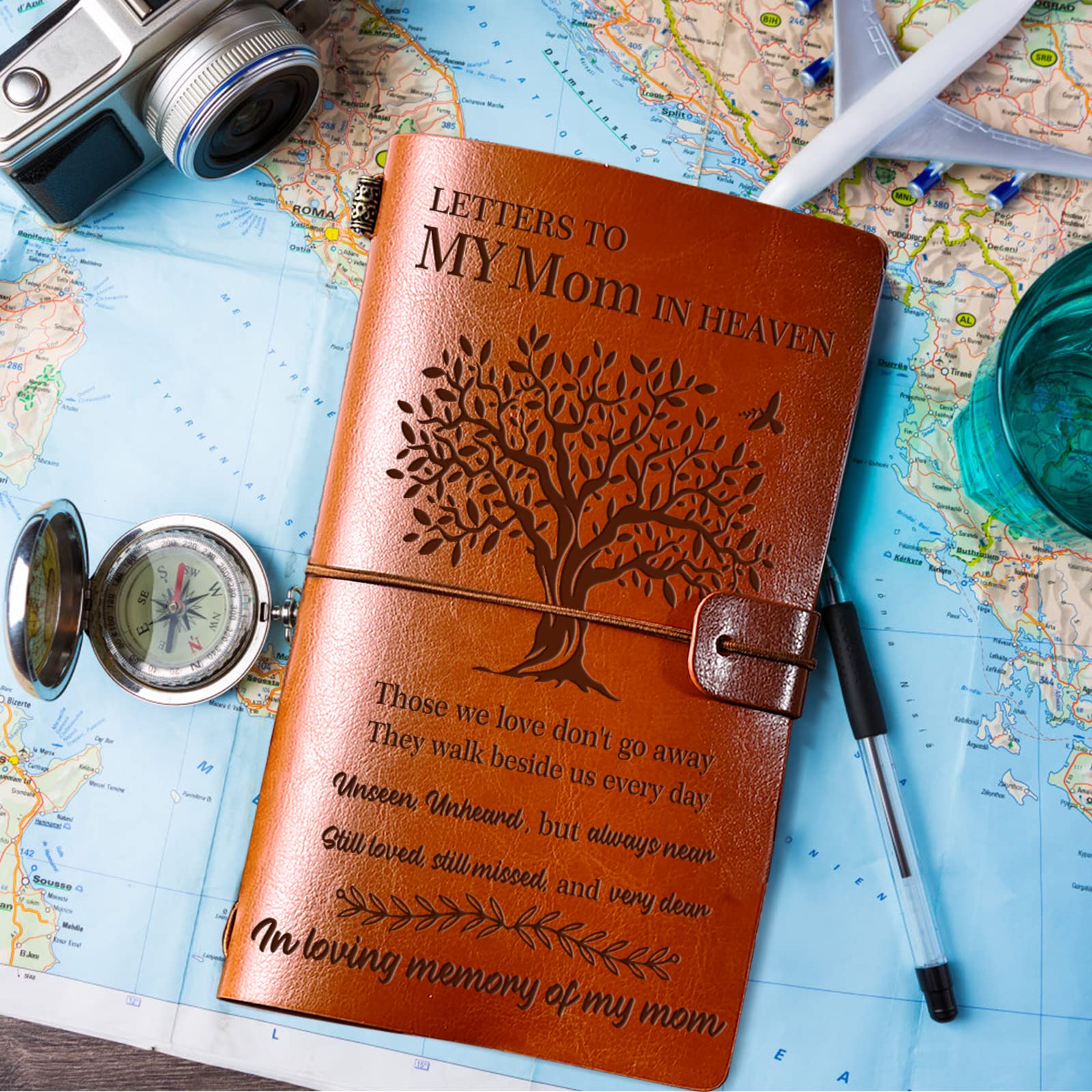 Memorial Gifts for Loss of Mother - Refillable Travel Photo Diary Journal, Bereavement Sympathy Gift for Mom | Thoughtful Mothers Day Gift, Letters to My Mom in Heaven Keepsake | Comforting Remembrance for Those We Love Don't Go Away | Perfect for Grieving, Healing & Honoring Memories