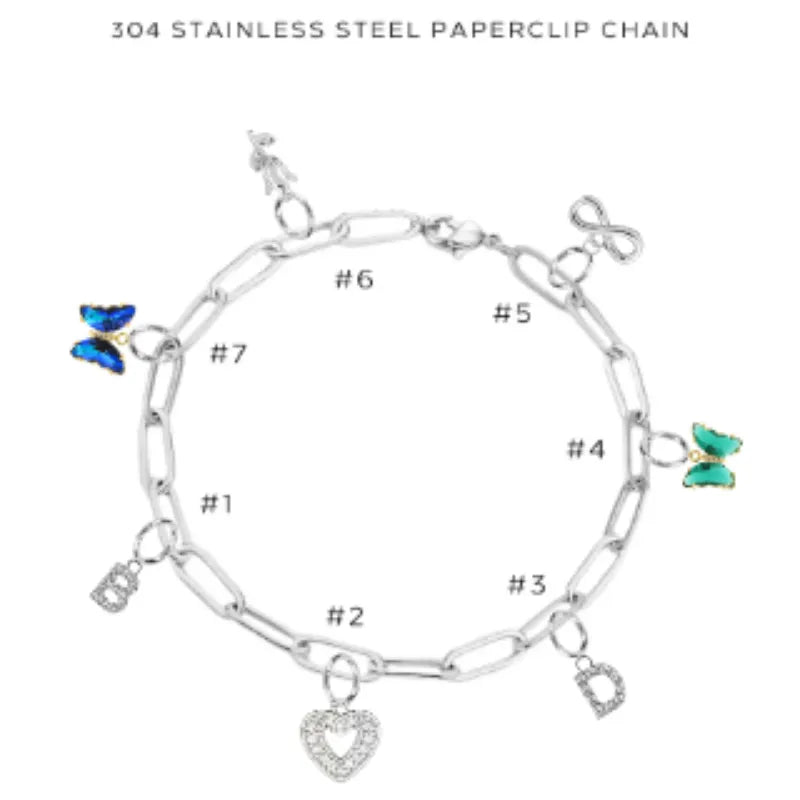 Charm Bracelet with Assorted Charms - Adjustable Silver Plated Bracelet for Women - Perfect Gift for Birthday, Anniversary & Everyday Wear
