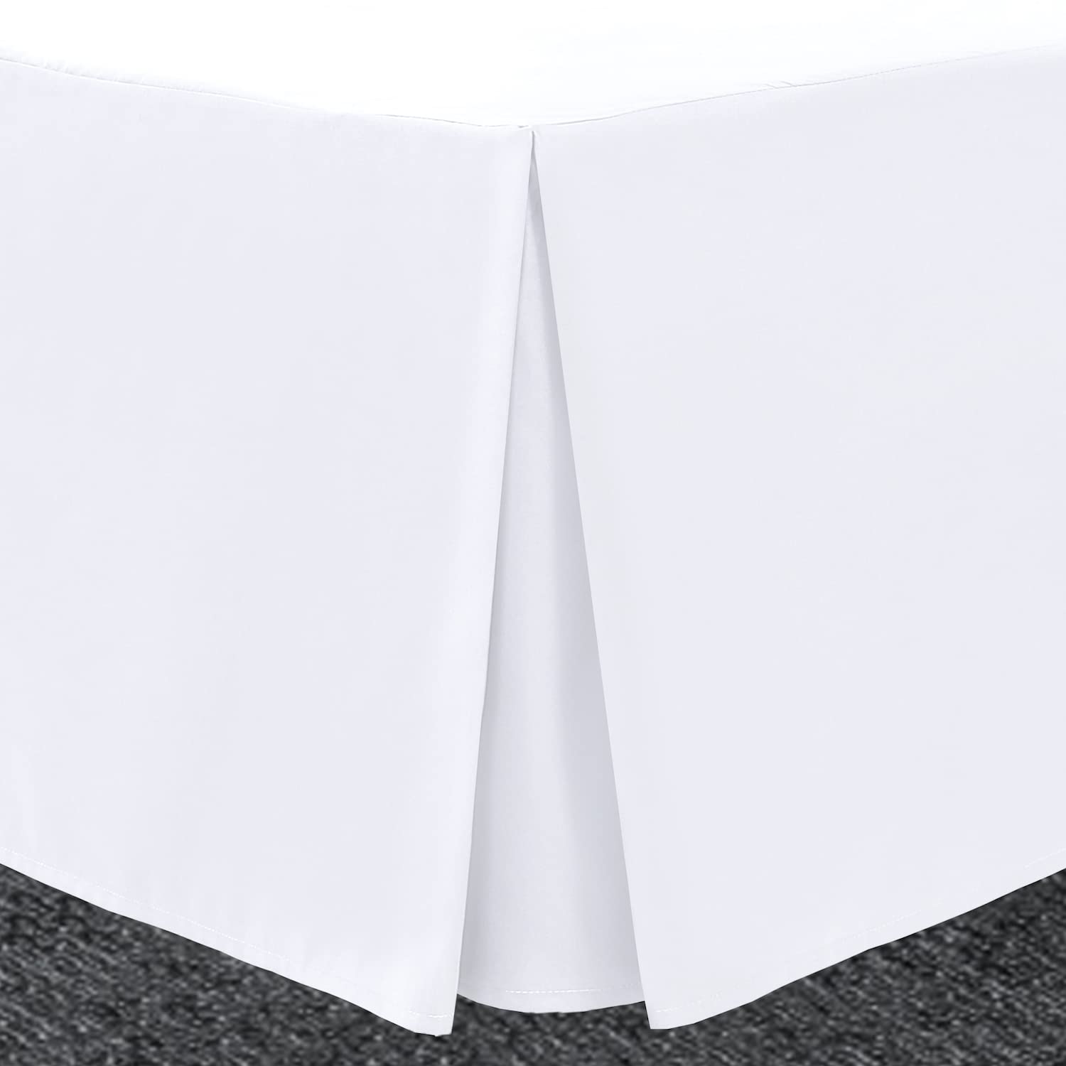 Bronwen Mathew White Box Pleated Bed Skirt King Size - Soft Brushed Microfiber Valance Sheet with Easy Care & Wrinkle-Free (King, White) - Perfect for Bedroom Decor & Luxury Hotel Style Bedding