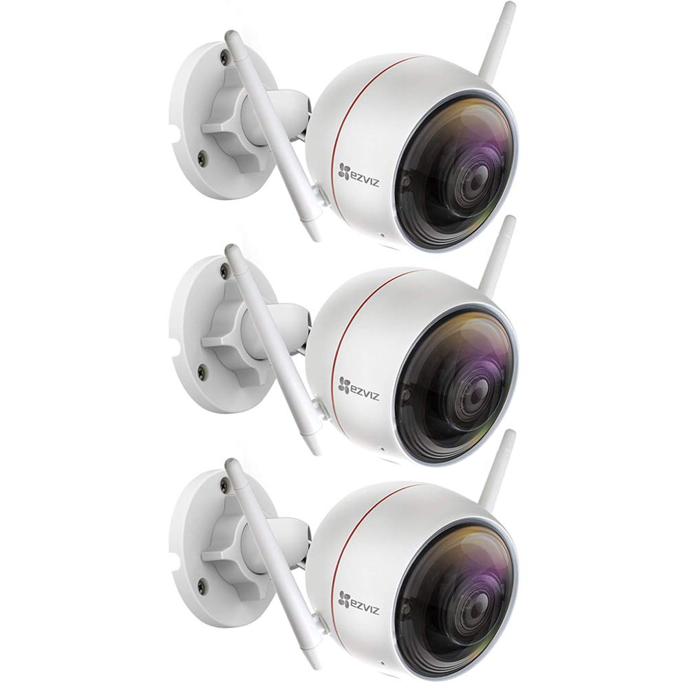 EZVIZ EZ3101B2 C3W ezGuard 1080p Wireless Wi-Fi Security Camera with Remote Alarm System - 3 Pack Indoor/Outdoor Home Security Surveillance for Baby Monitor, Pet Watching & Property Protection