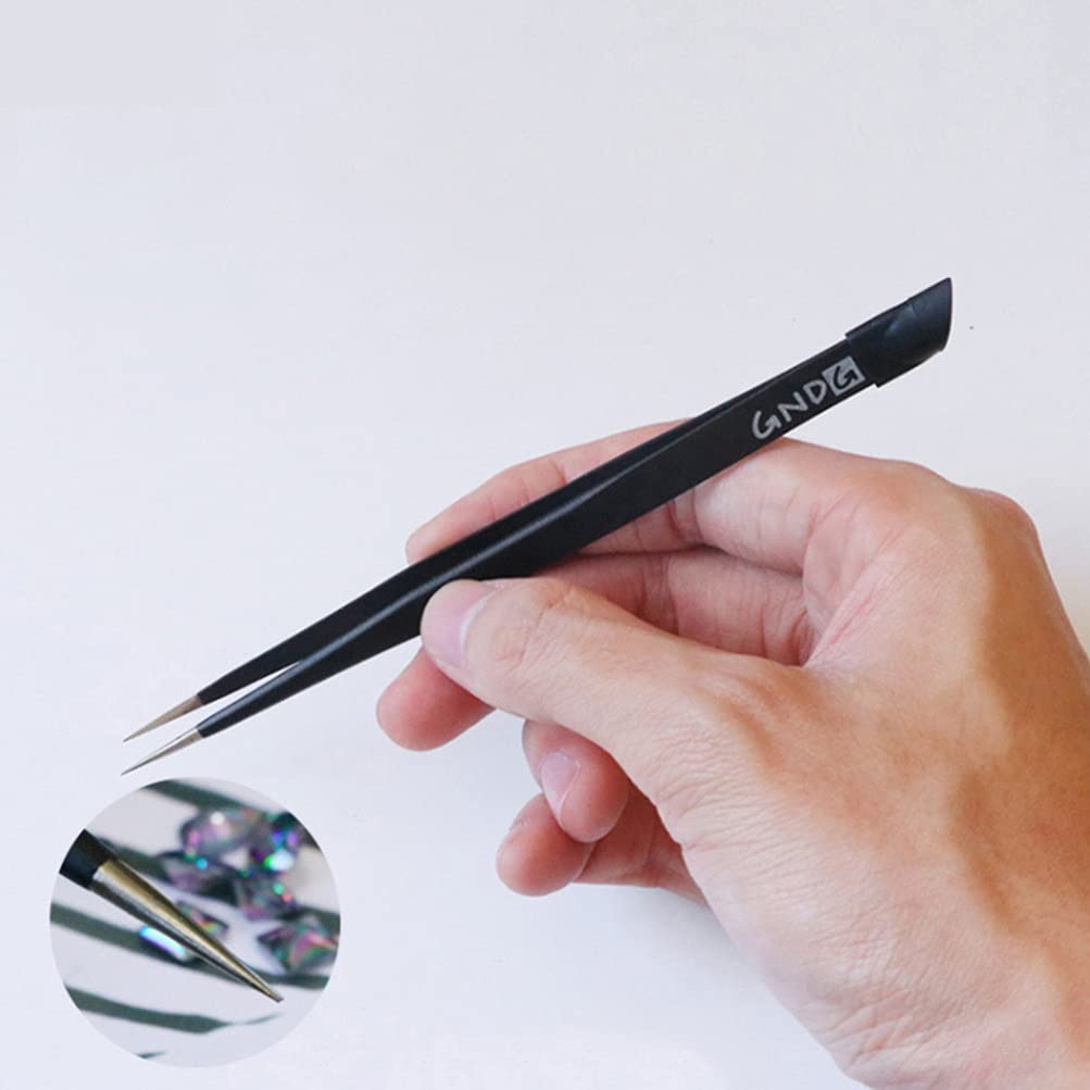 3Pcs Rhinestone Tweezers for Nails - Precision Jewel & Crystal Applicator Tool for Nail Art, Ingrown Hair, and Eyebrow Grooming - Perfect for DIY Manicures and Professional Salon Use