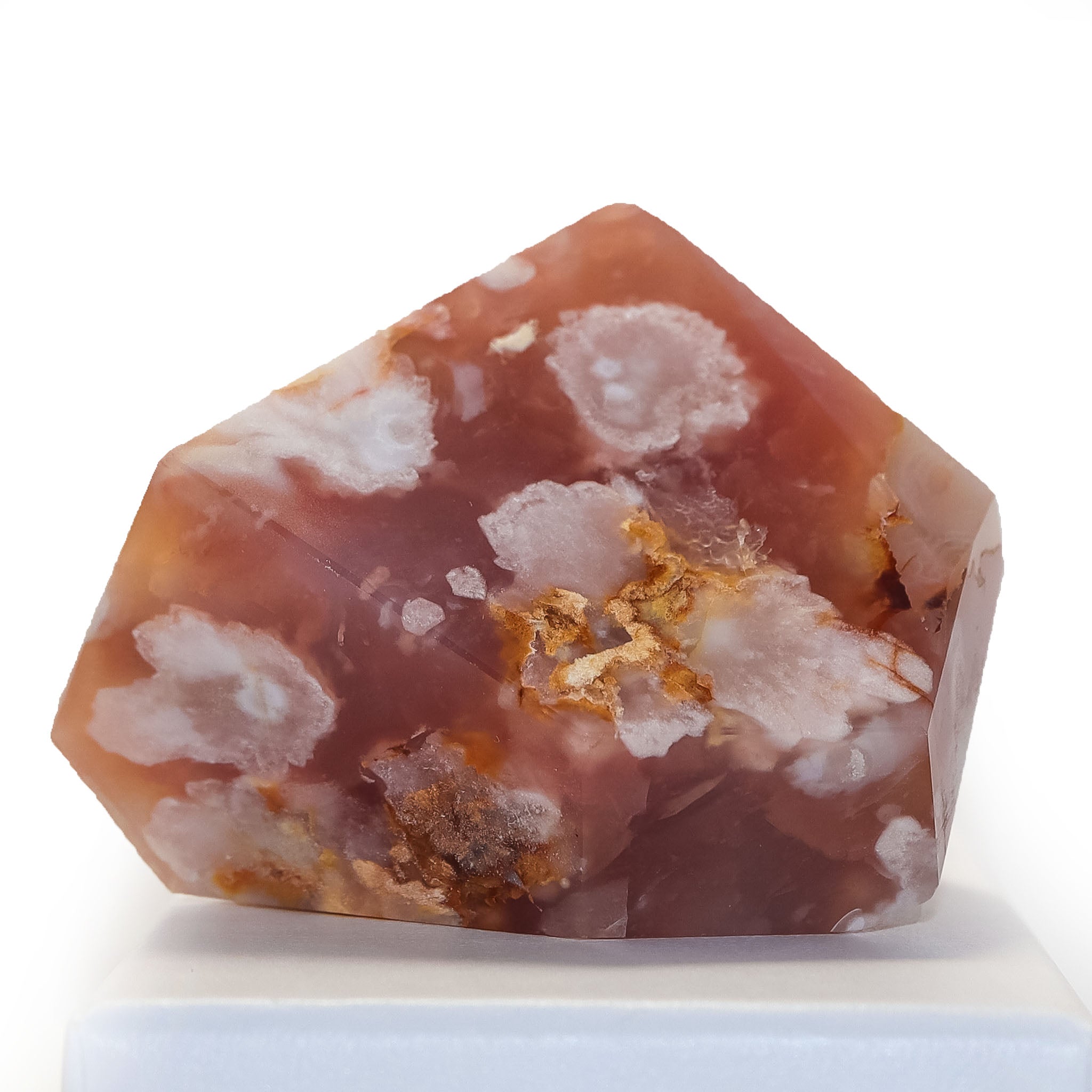 Freeform Cherry Blossom Agate Stone - Natural Healing Crystal for Stress Relief, Anxiety & Meditation | Perfect for Home Decor, Yoga Spaces & Energy Healing