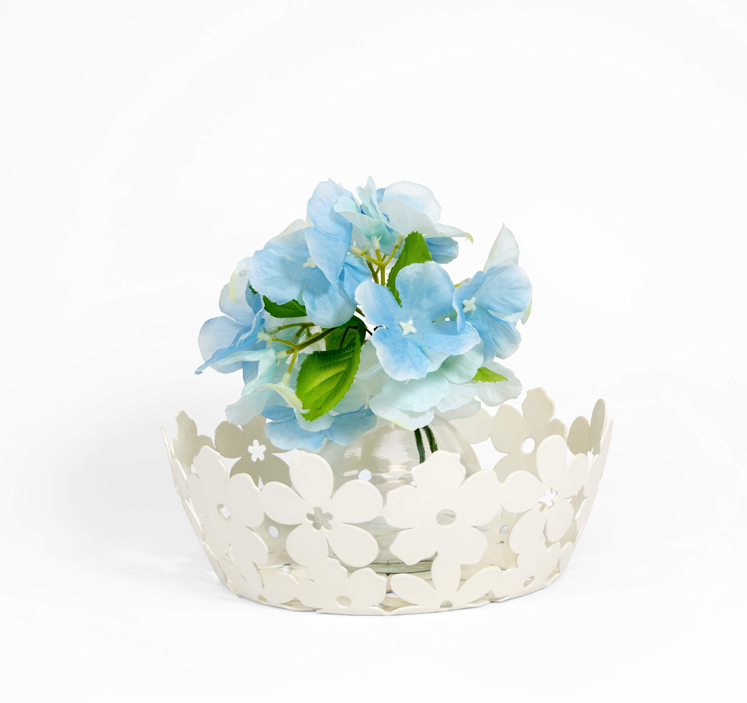 Mango Steam Decorative Basket - Handwoven Flower White Storage Basket for Fruits, Vegetables, Candy | Perfect for Kitchen, Dining Table, and Home Decor