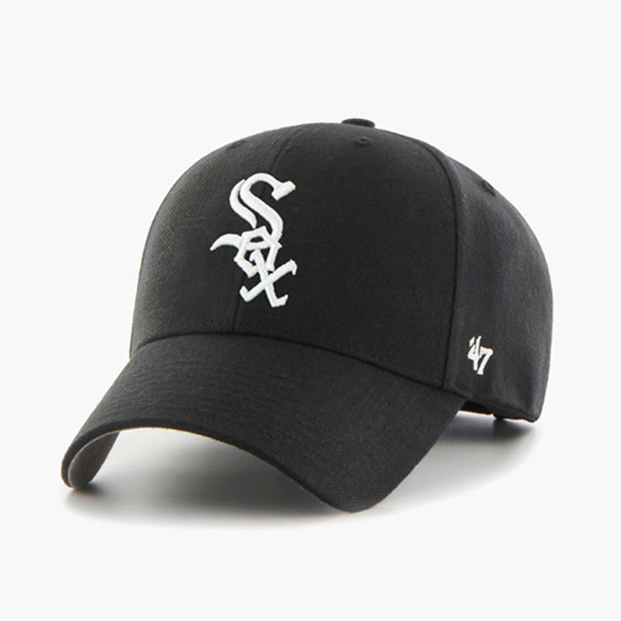47 Brand Chicago White Sox MVP Adjustable Baseball Cap - Black | Official MLB Licensed Hat for Men & Women | Perfect for Games, Tailgating & Everyday Wear