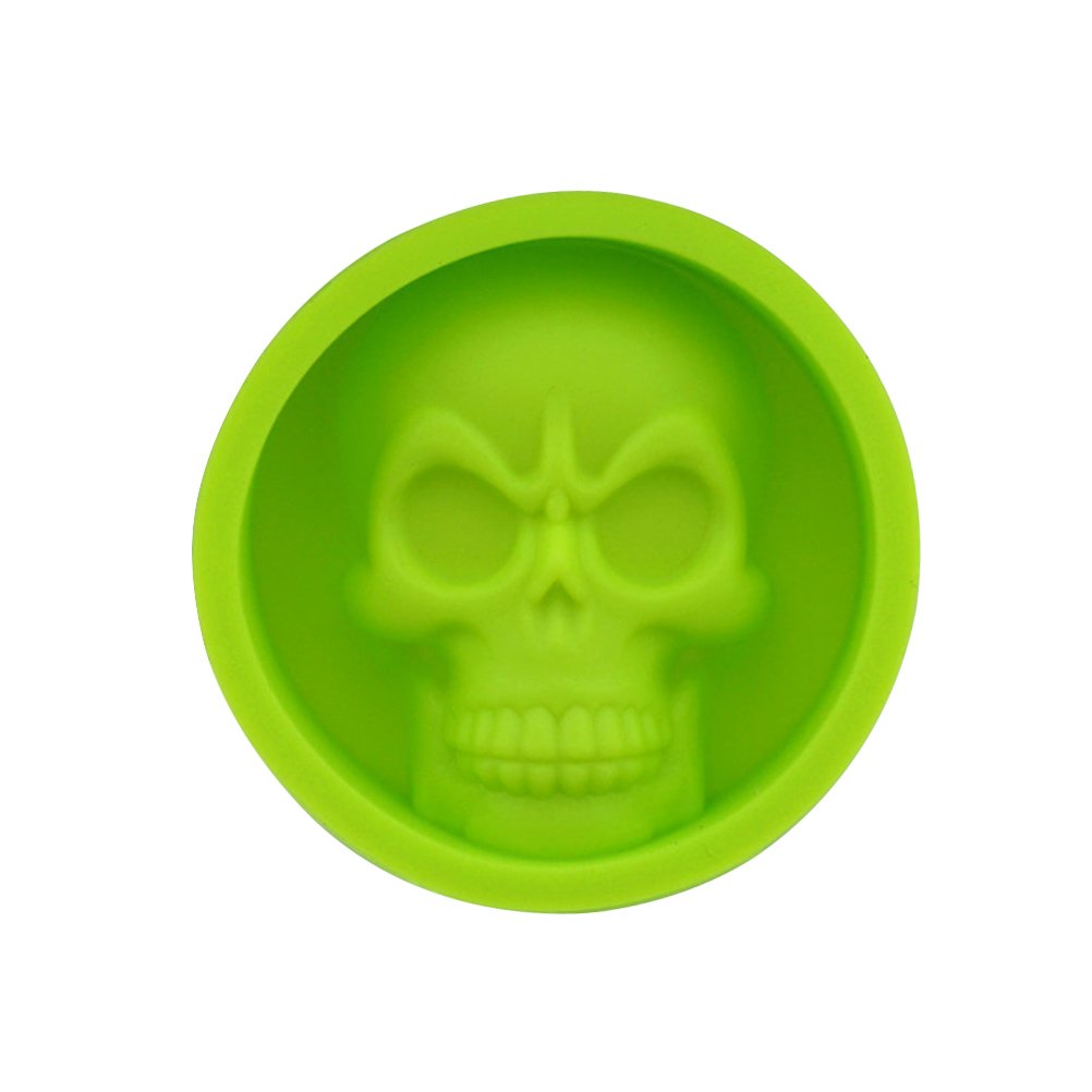 Food Grade Silicone Mini Baking Molds - Skull Shaped DIY Jelly, Cake & Candy Molds for Halloween, Birthday Parties & Home Baking (Green)