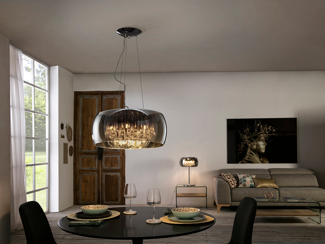 Argos 1/5/6Lt Crystal Ceiling Light Fixture - Chrome Finish Modern Chandelier for Living Room, Bedroom & Dining Room Lighting