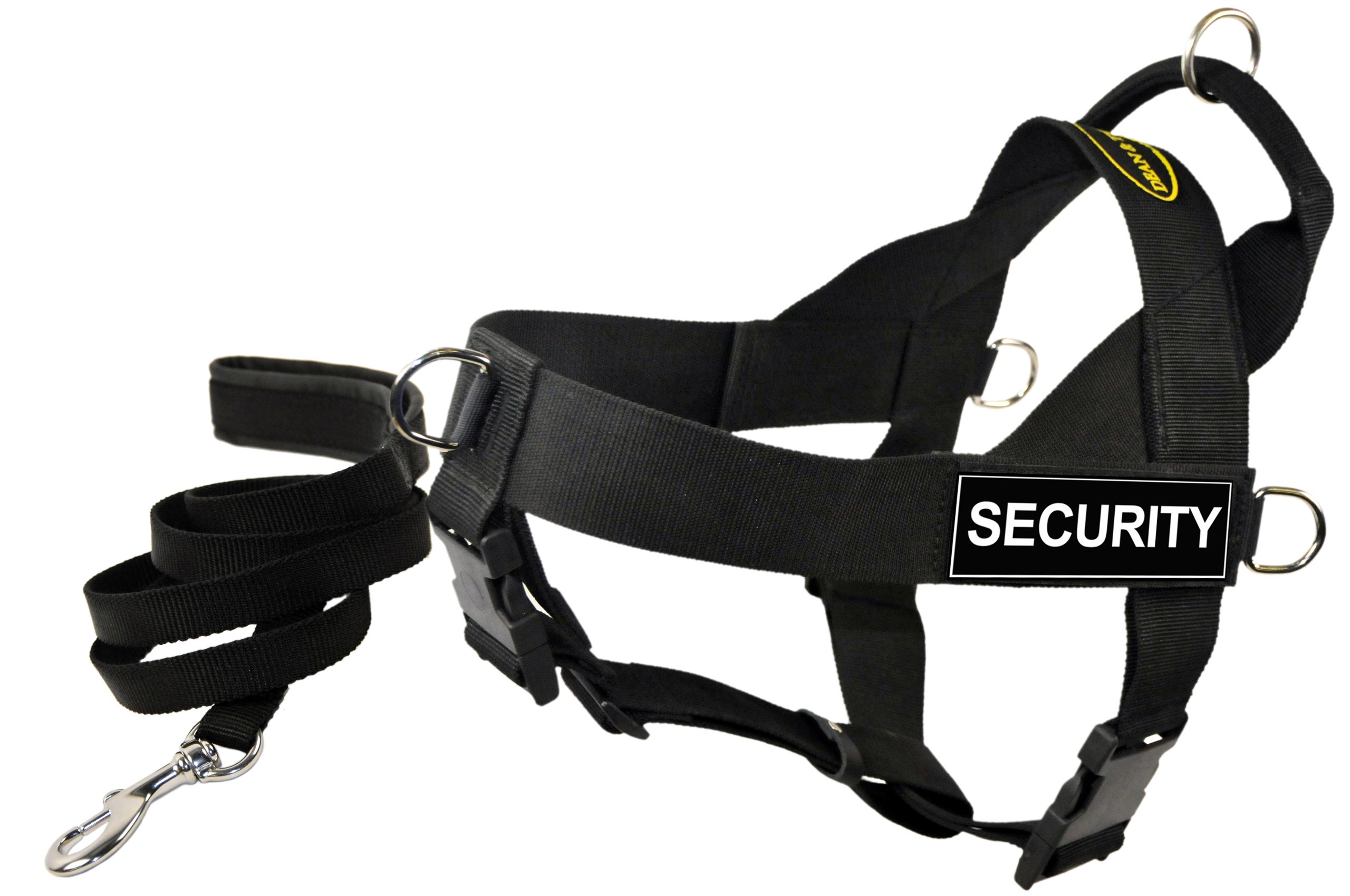 Dean & Tyler Bundle - Universal Dog Harness with Padded Leash, Large (31-42 Inch), 6-Ft Stainless Steel Clip - Secure & Comfortable for Walking, Training & Outdoor Adventures - Black