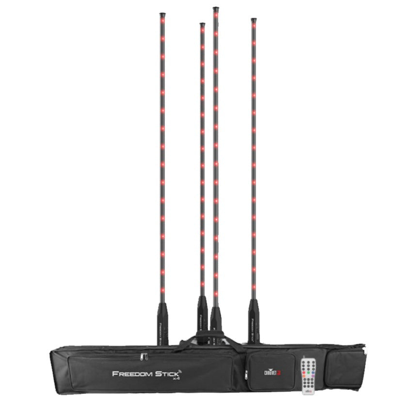 Chauvet DJ Freedom LED Light Sticks 4 Pack - Battery Powered Glow Sticks for Concerts, Raves & Nightclubs - Party Lighting Accessories for DJs & Performers