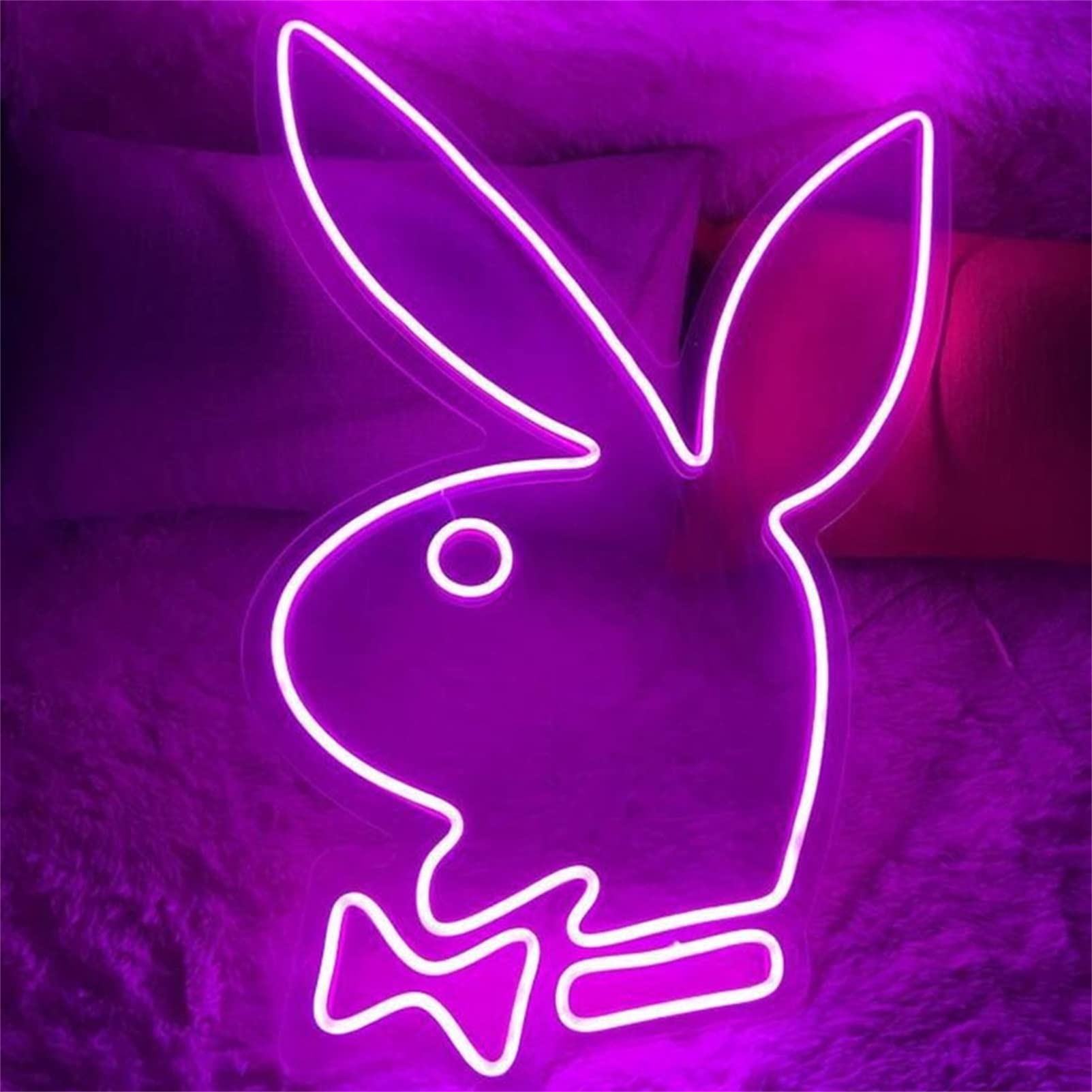 LED Rabbit Neon Sign - Wall Decor for Baby Room, Kids Party, Christmas & Wedding - Unique Neon Marquee Light for Table Art & Gifts (Perfect for Nursery, Birthday Celebrations & Home Decor)