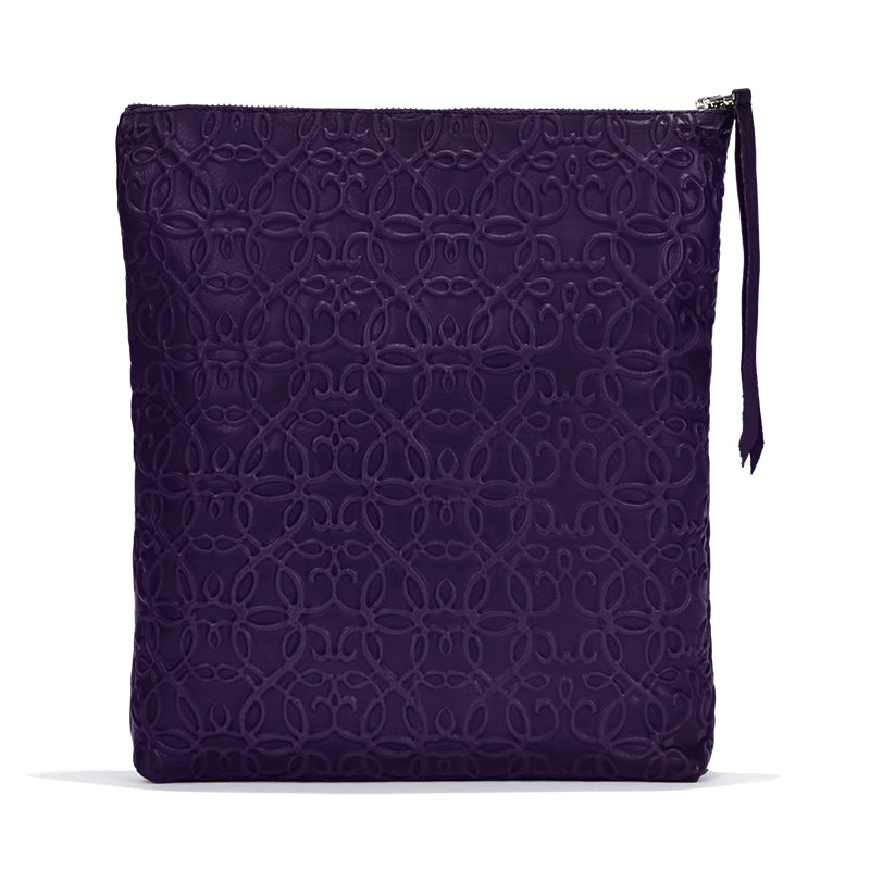 Premium Gabriel Leather Fold Over Clutch Purse for Women - Elegant Purple Crossbody Bag for Evening Parties, Date Nights & Special Occasions