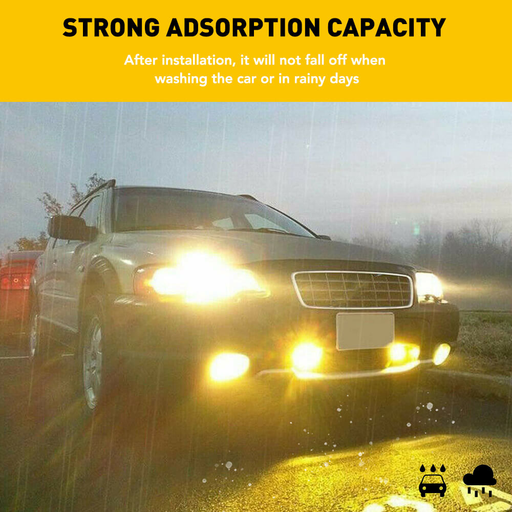 Premium Universal Vinyl Car Light Tint Film - Dark Black & Yellow (12