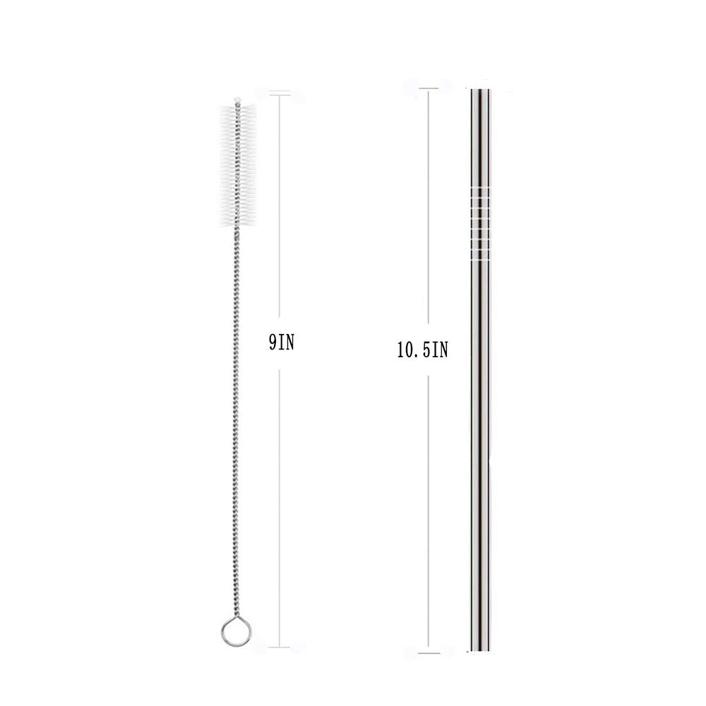 25-Piece Stainless Steel Straw Set - 10.5