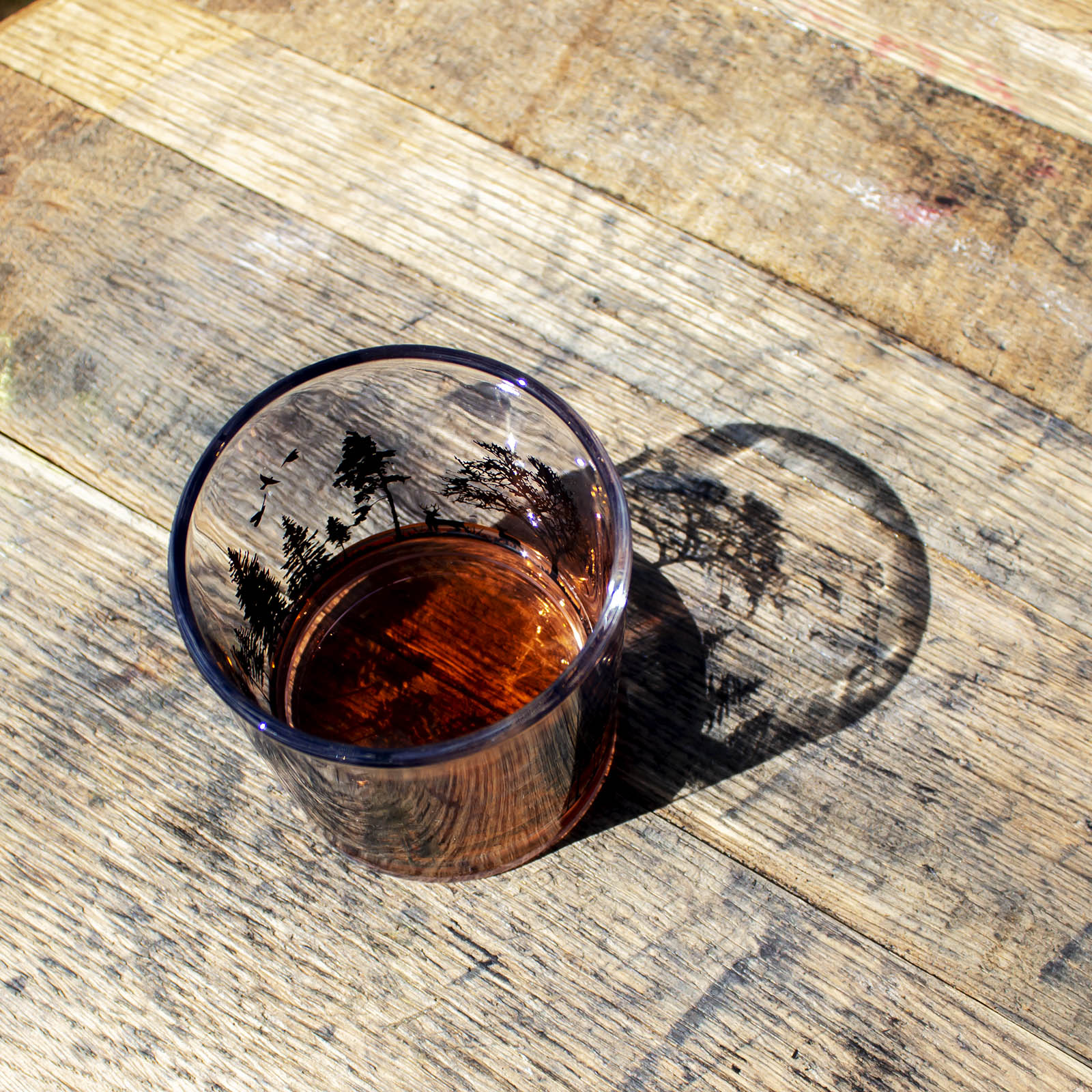 BarConic® 10 oz Old Fashioned Glasses - Forest Scene Whiskey Glass Set - Perfect for Bourbon, Cocktails & Home Bar Decor