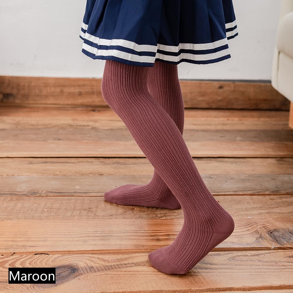 Bafeicao 3/4/5 Pack Baby Girls Cable Knit Tights - Soft Cotton Leggings & Stockings for Toddlers - Perfect for Winter, Playtime & Family Photos