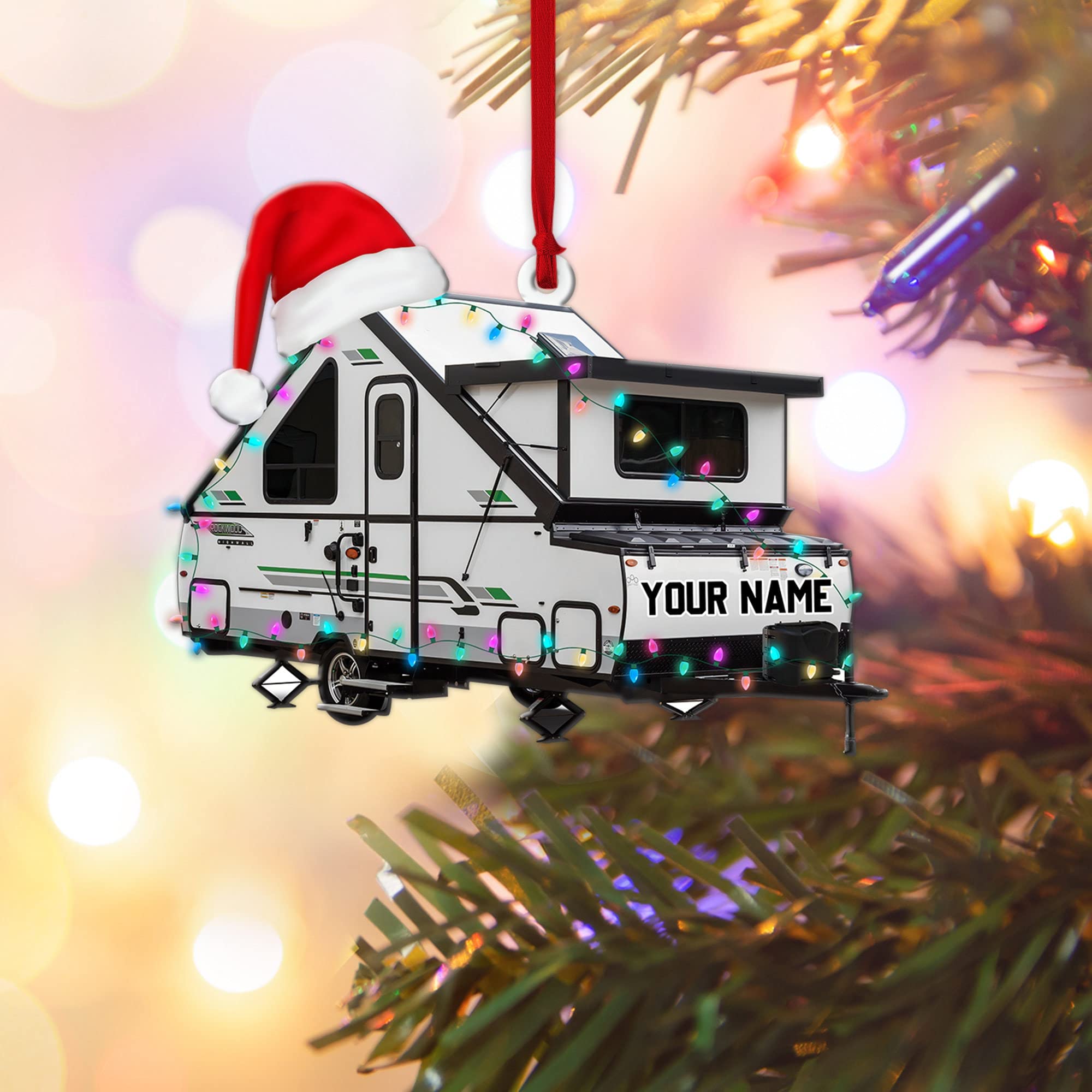 Personalized Camping Christmas Ornaments - Handmade Camper Tree Decorations for RV Enthusiasts & Outdoor Lovers | Perfect for Holiday Gifts, Christmas Tree Decor & Camper Van Enthusiast Collectibles