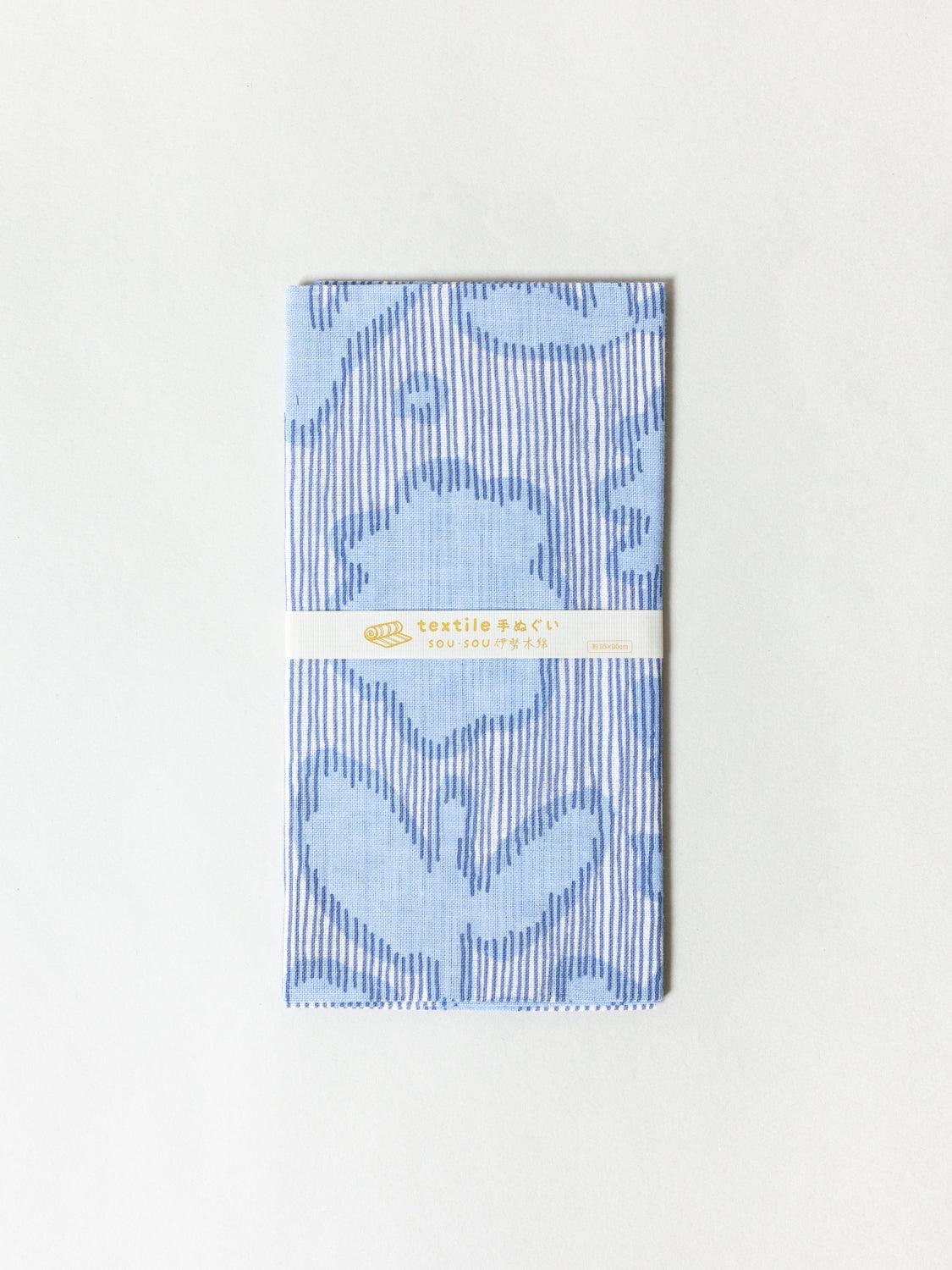 Japanese Ise Tenughi Hand Towel - Floral Shadow Design | Traditional Cotton Washcloth for Home, Kitchen & Onsen Use