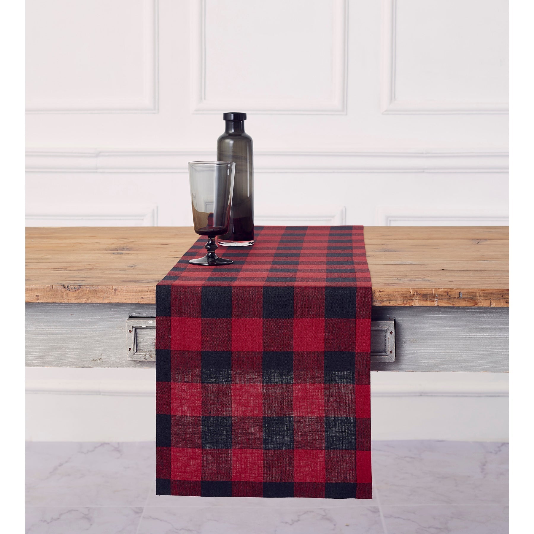 Buffalo Check Table Runner - Red and Black Plaid Cotton Table Decor for Farmhouse, Rustic & Holiday Dining - Perfect for Christmas, Thanksgiving & Everyday Use