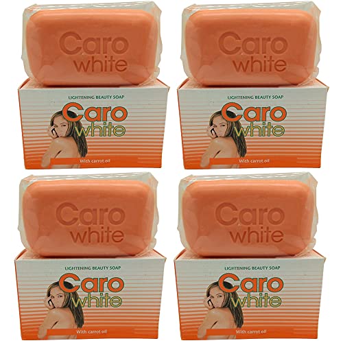 Caro White Skin Brightening Soap - Natural Lightening & Whitening Beauty Bar for Face & Body - 180g (4 Pack) - Perfect for Dark Spots, Acne & Uneven Skin Tone - Daily Skincare Routine & Gift Idea
