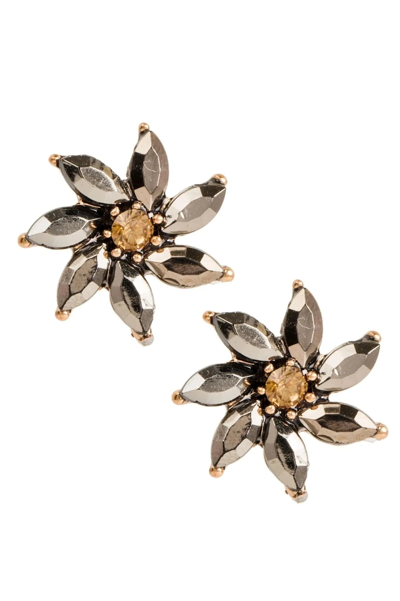Elegant Crystal Flower Earrings for Women - Hypoallergenic Dainty Floral Stud Earrings - Perfect for Weddings, Parties & Everyday Wear