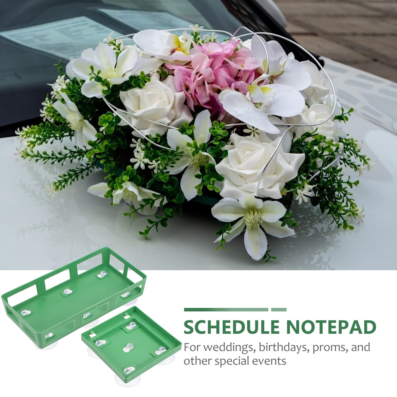 Healifty 4 Pack Floral Foam Trays with Suction Cups - Floral Mud Discs for Wedding Car Decor, DIY Flower Arrangements, and Home Centerpieces