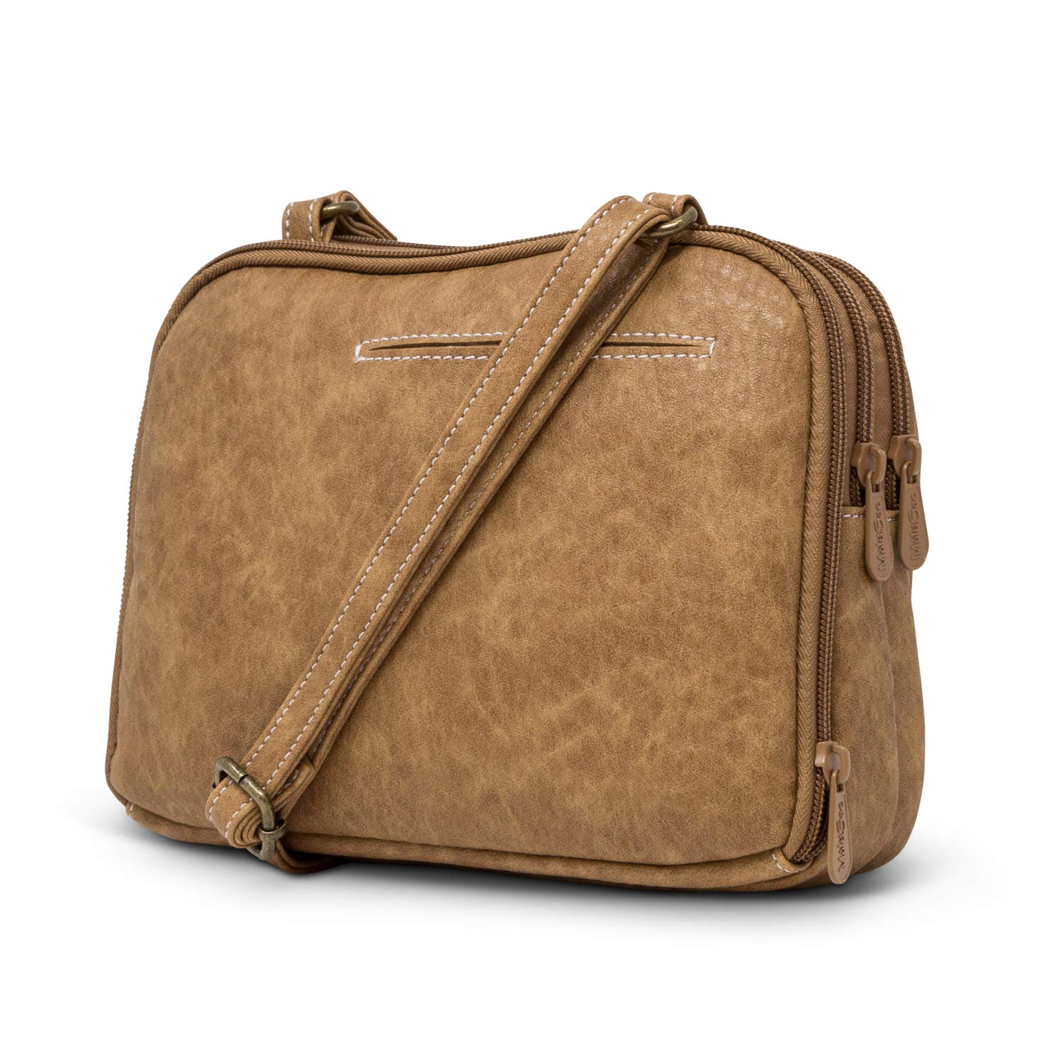 MultiSac Zippy Triple Compartment Crossbody Bag for Women - Waterproof Travel Purse with RFID Protection - Perfect for Shopping, Work & Travel Accessories