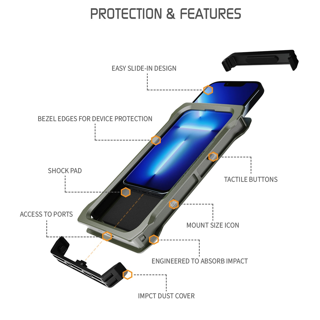 iPhone 13 Pro IMPCT Shockproof Case - Premium Protection Made in USA | Perfect for Outdoor Activities, Travel & Daily Use
