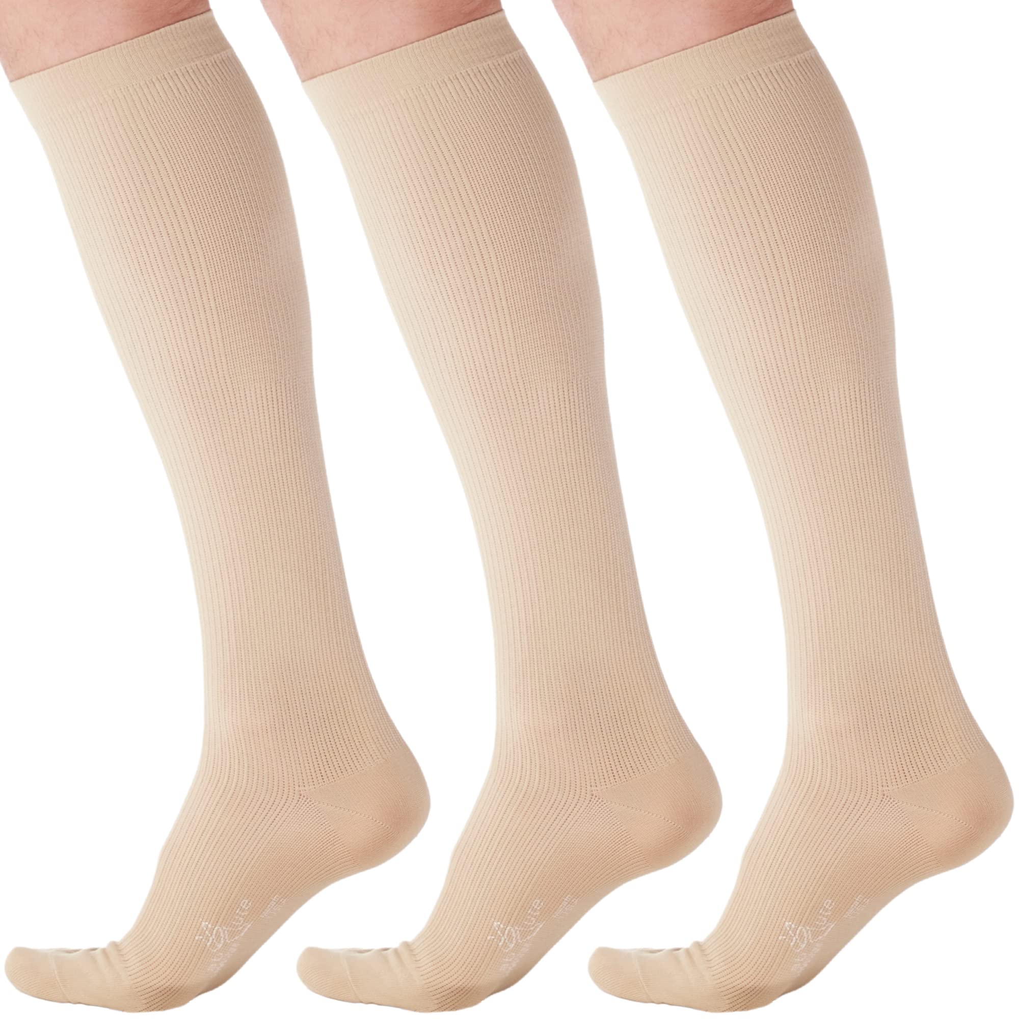 3 Pack USA-Made Graduated Compression Socks 20-30 mmHg for Men - Improve Circulation & Reduce Swelling for Running, Travel & Work
