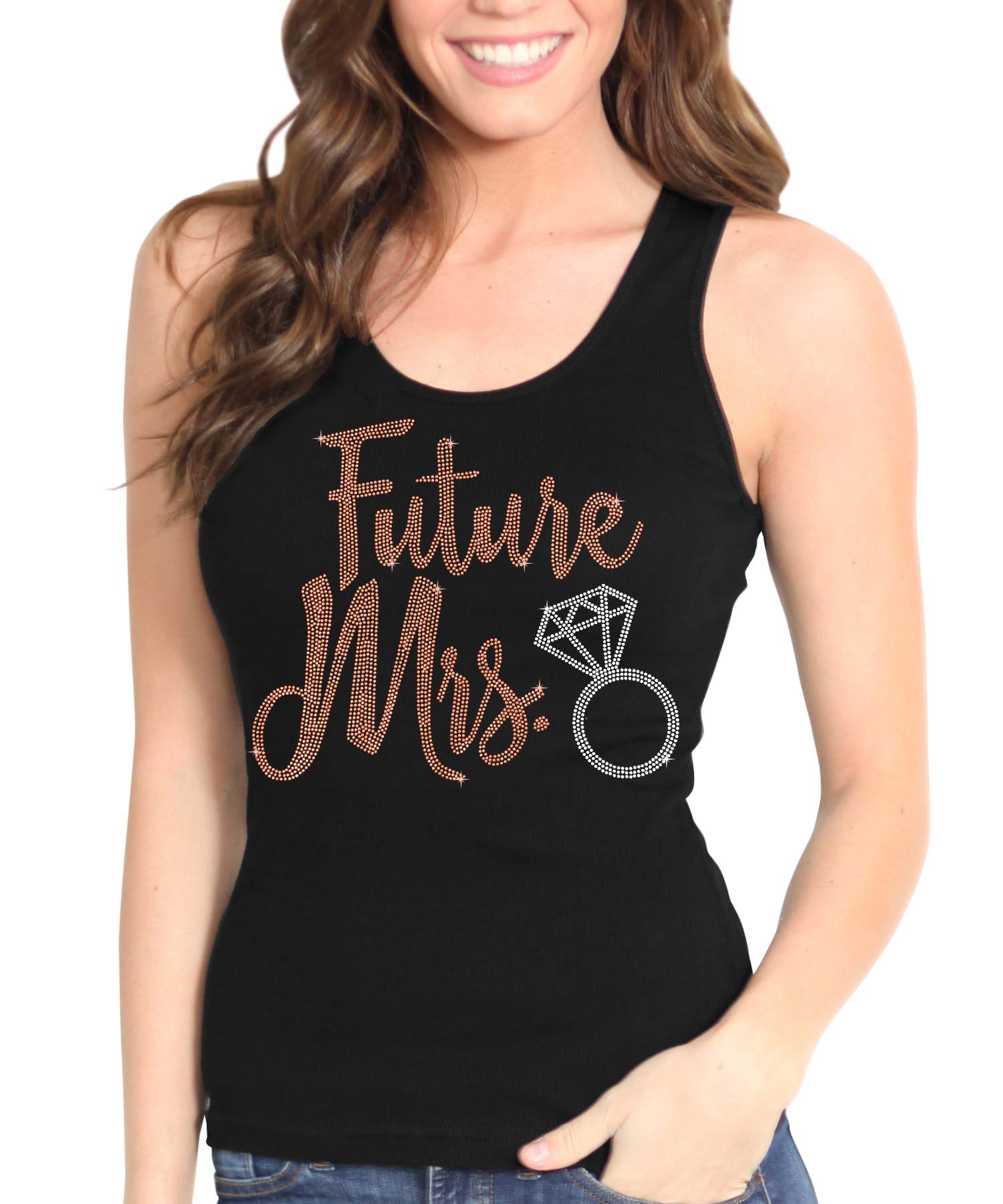 Sparkling Rhinestone Sash Tops for Bride & Bridal Party - Bachelorette Shirts, Bridesmaid Tanks & Maid of Honor Apparel | Perfect for Wedding Showers, Bachelorette Parties & Bridal Events
