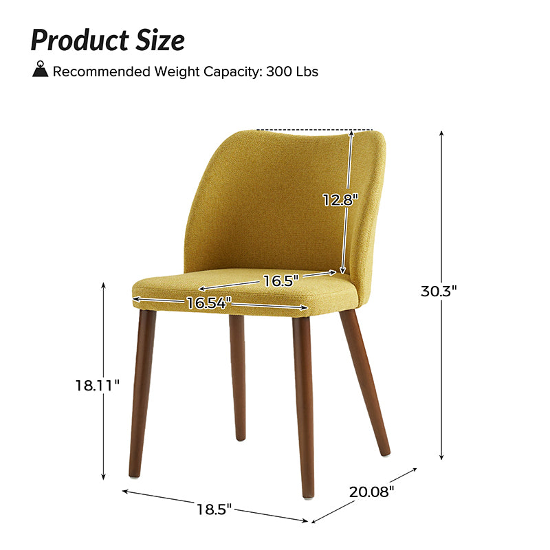 Mid Century Modern Upholstered Dining Chairs - Diana Collection | Stylish Upholstered Side Chairs for Kitchen, Dining Room & Office | Comfortable & Elegant Seating Solution