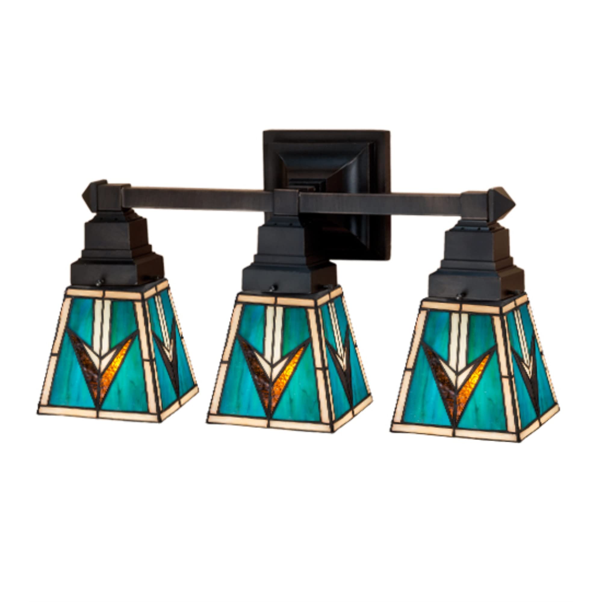 Meyda Tiffany 48042 Valencia Mission 3-Light Vanity Light Fixture - 20 Inch Wide Bathroom Sconce - Perfect for Bathroom, Bedroom, and Dressing Room Lighting
