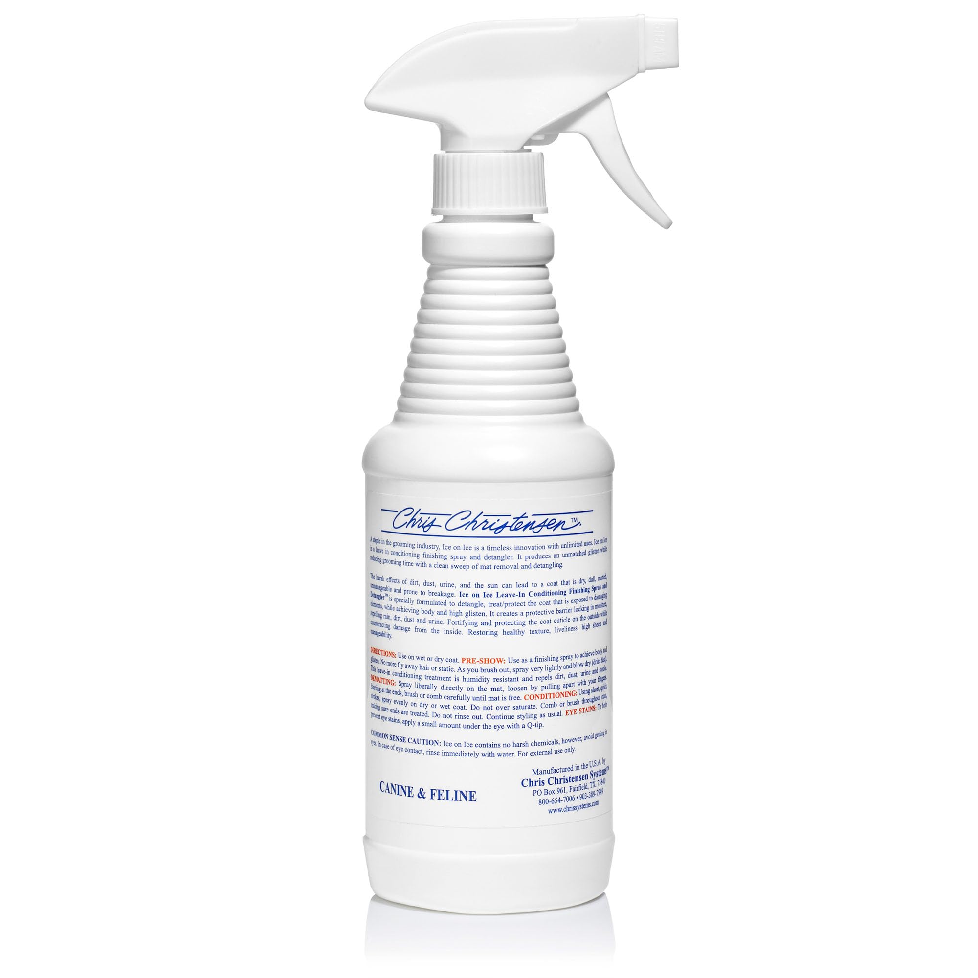 Chris Christensen Dog Brush Bundle: Ice on Ice Detangler & Finishing Spray for Elasticity & Strength + Big G Medium Slicker Brush for Fluffing and Detangling - Professional Grooming Kit for Long-Haired Dogs at Home or Salon