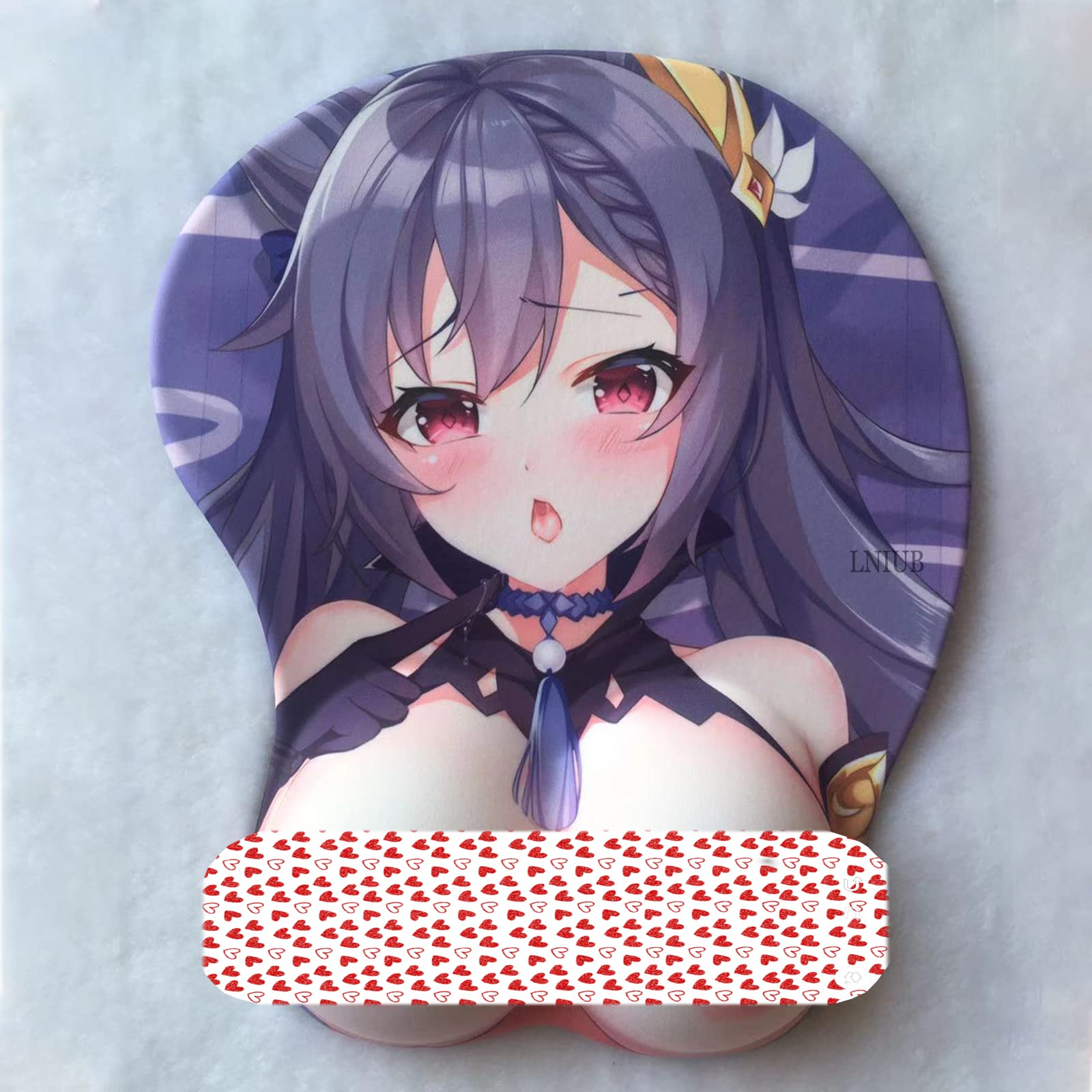 3D Anime Genshin Impact Gaming Mouse Pad with Gel Wrist Support - Non-Slip Ergonomic Mouse Mat with Wrist Cushion for Pain Relief | Perfect for PC Gaming, Office Work & Long Computer Sessions